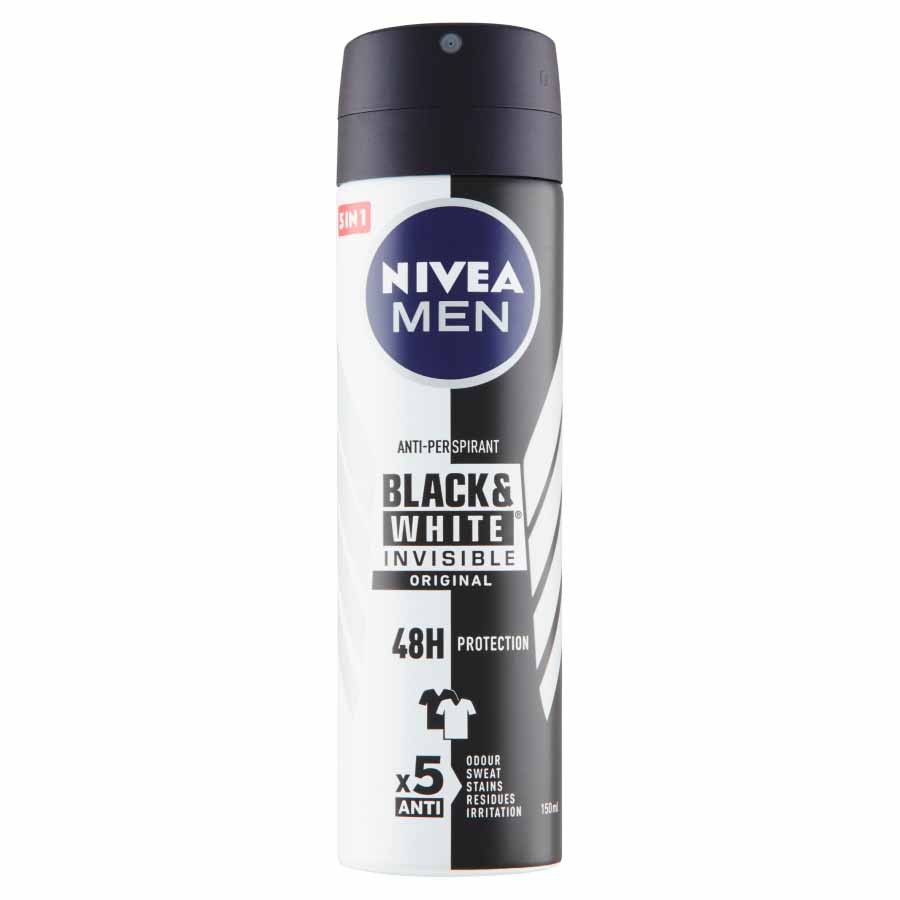 Nivea Nivea Men Sprej antiperspirant Invisible for Black & White