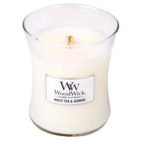 Woodwick WoodWick White Tea & Jasmine svíčka váza střední