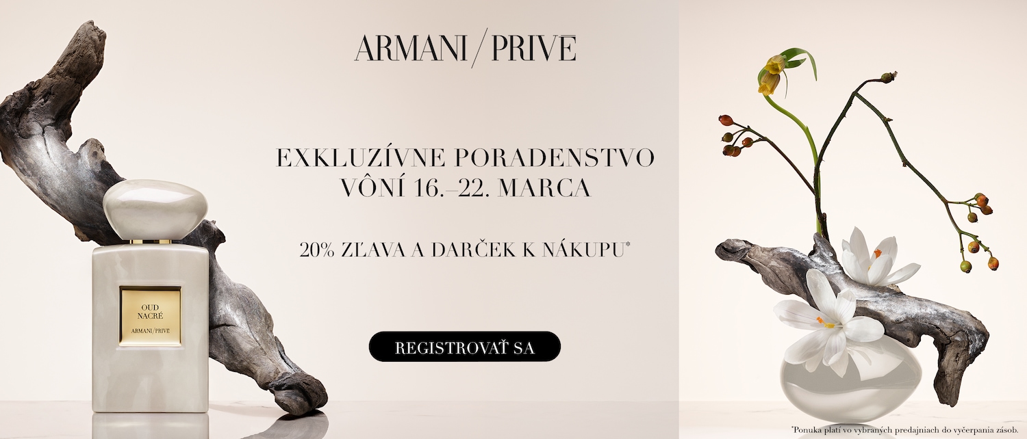 Objavte Armani Privé Oud Nacré, exkluzívny parfum s 20% zľavou a darčekom k nákupu od 16. do 22. marca. Zaregistrujte sa a nechajte sa unášať vôňou luxusu.