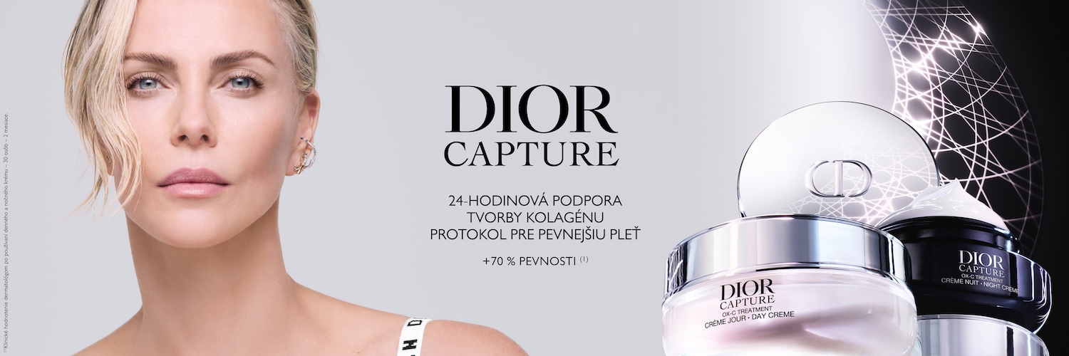 Dior Capture pleťový krém s 24-hodinovou podporou tvorby kolagénu pre pevnejšiu pleť.