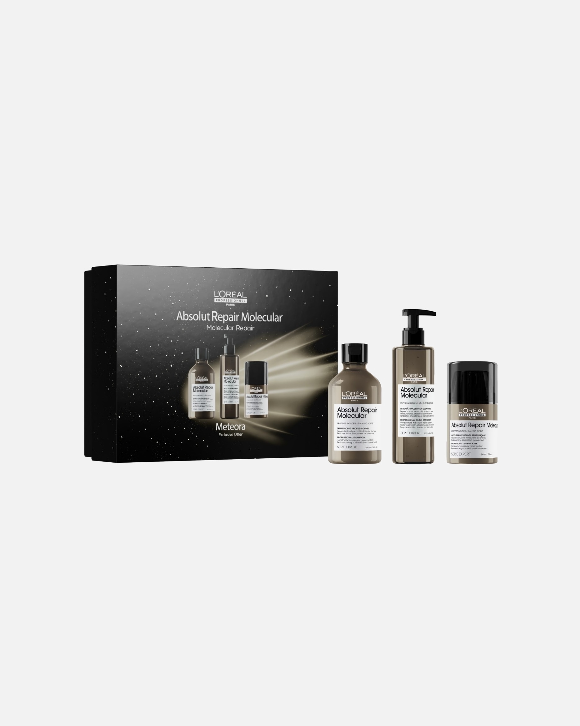 Súprava na starostlivosť o vlasy pre Unisex L´Oréal Professionnel Paris Serie Expert Absolut Repair Molecular Trio darčeková sada Meteora Limited Edition 1 ks