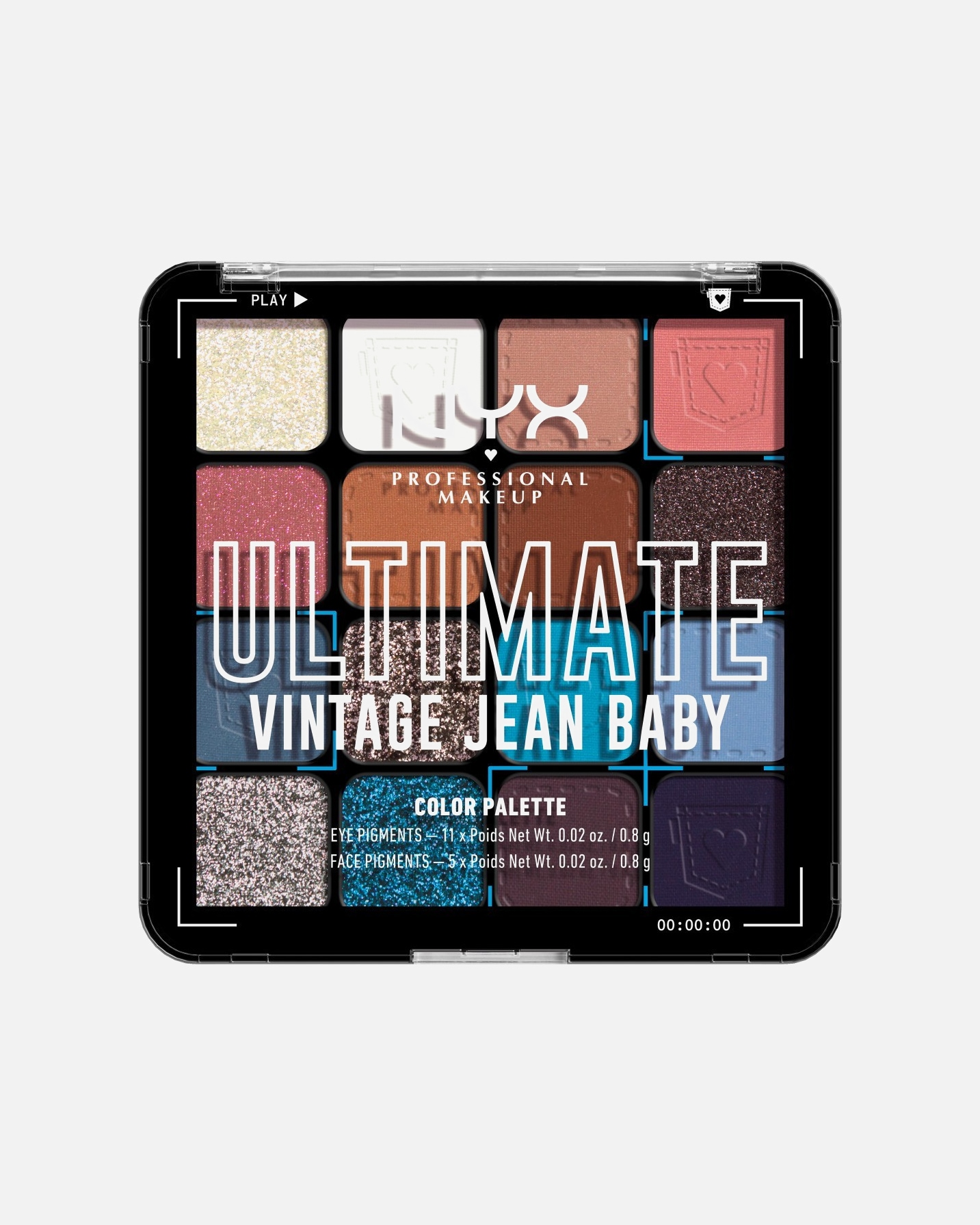 Očné tiene pre Unisex NYX Professional Makeup Ultimate Shadow Palette Vintage Jean Baby