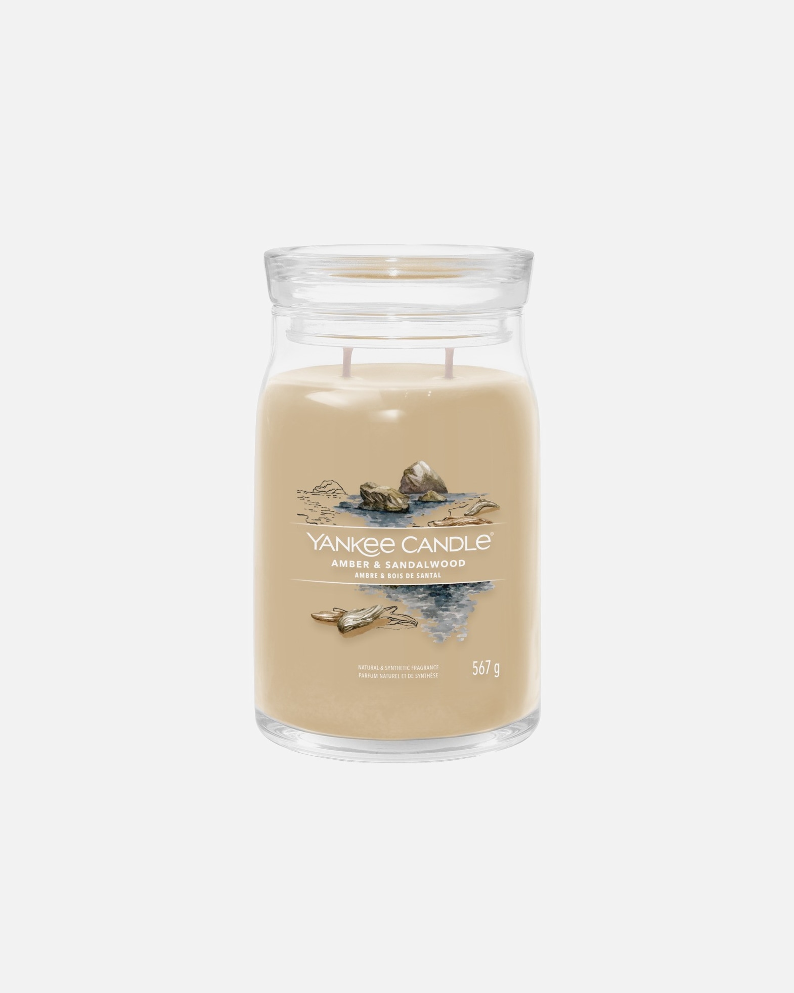Sviečka pre Unisex YANKEE CANDLE Stredná sviečka 2knoty/Amber & Sandalwood 567 g - Signature