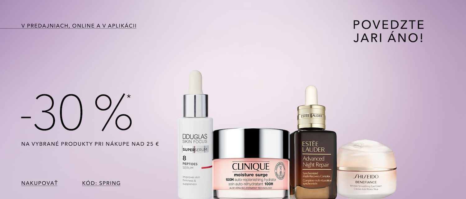 Užite si 30% zľavu na vybrané produkty pri nákupe nad 25 € v predajniach, online alebo v aplikácii s kódom SPRING a povedzte jari áno!
