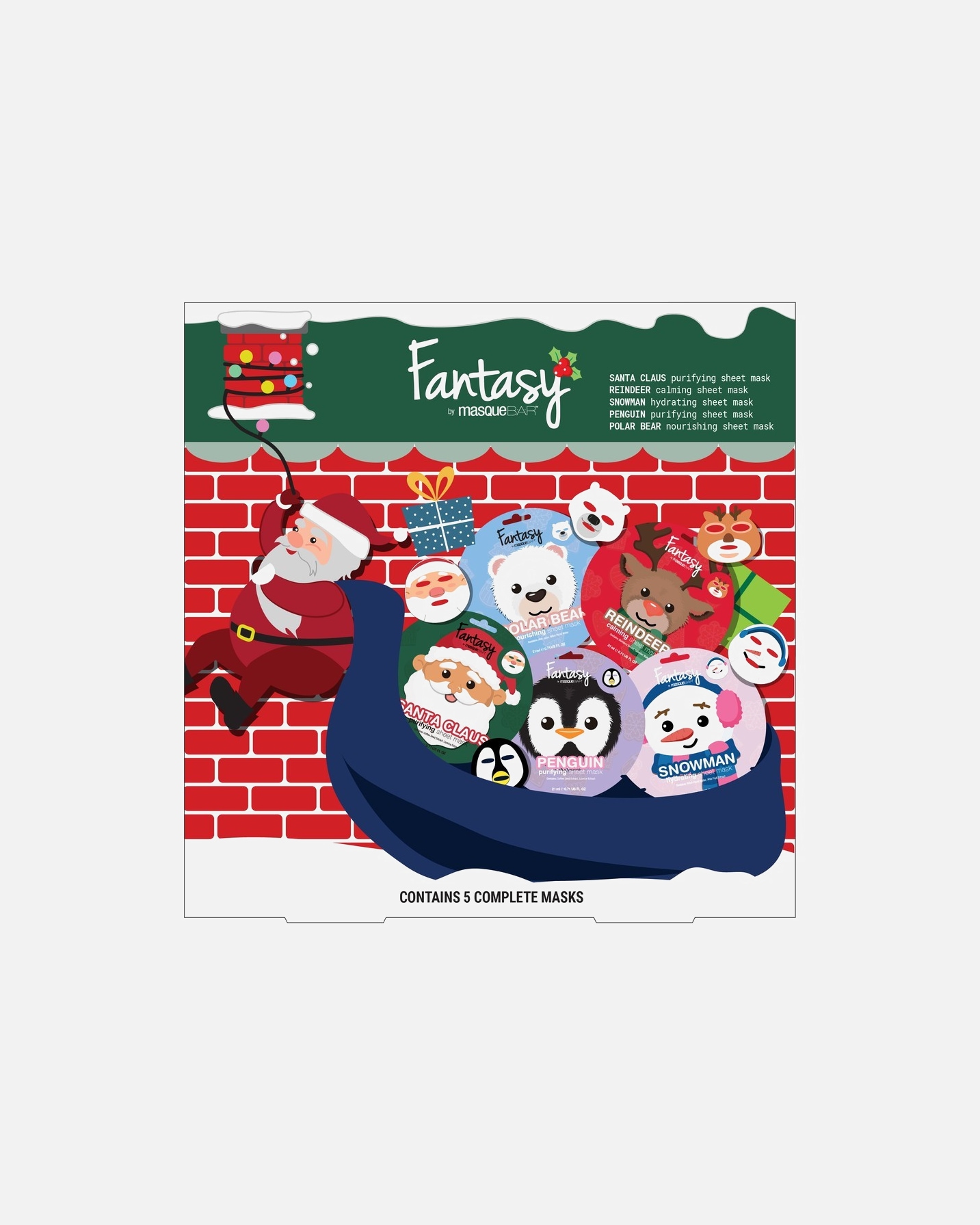 Plátienková maska pre Unisex masqueBAR Fantasy 5 Pc Gift Set 1 kus