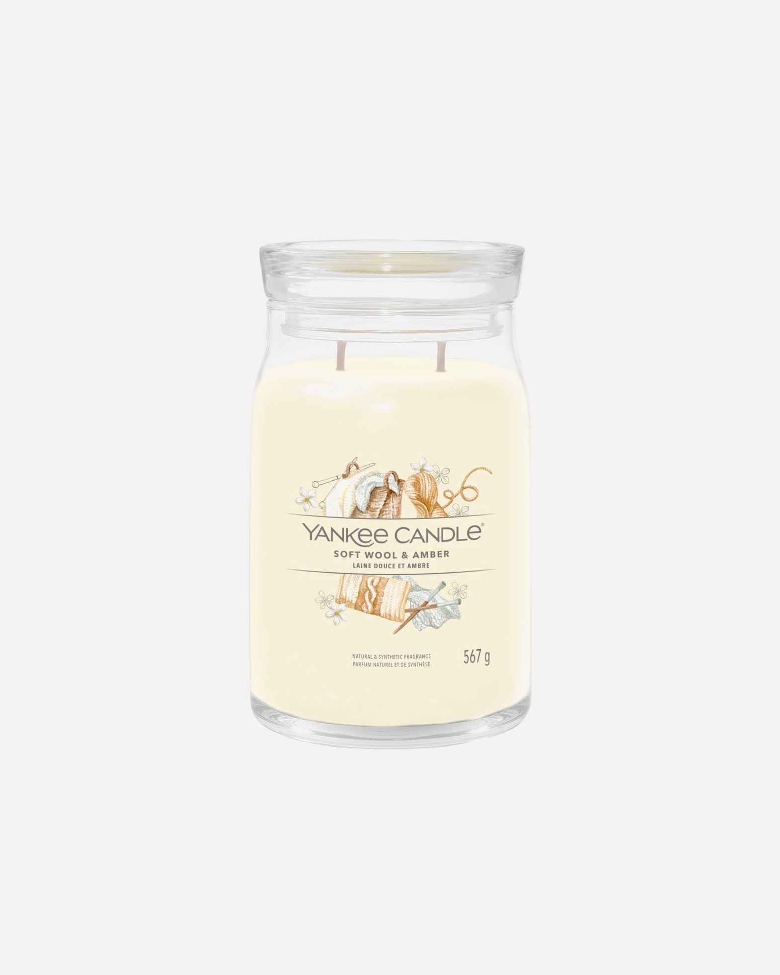 Sviečka pre Unisex YANKEE CANDLE Velká sviečka 2knoty/Soft Wool & Amber 567 g - Signature