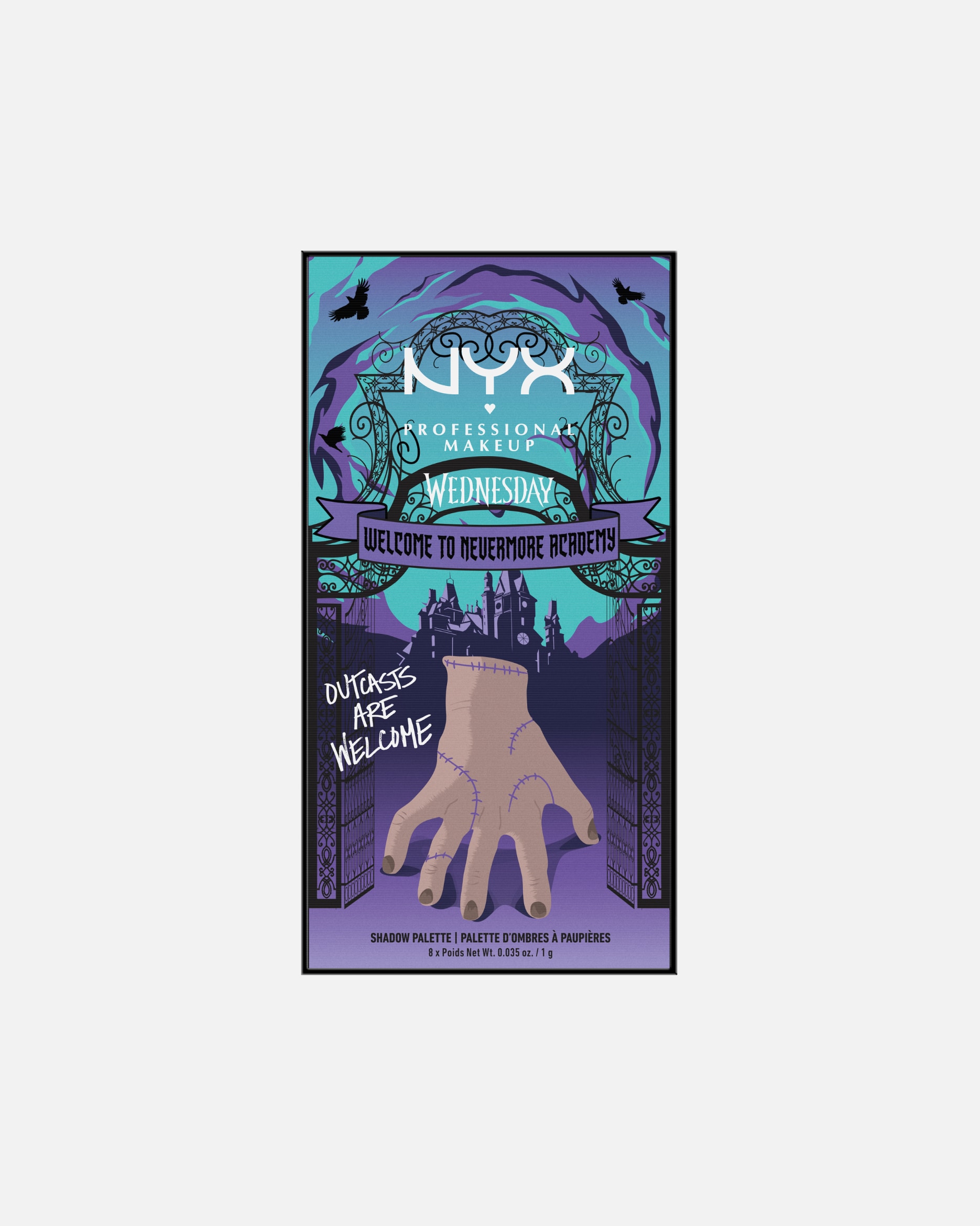 Očné tiene pre Unisex NYX Professional Makeup Wednesday The Nevermore Academy Palette 8 g