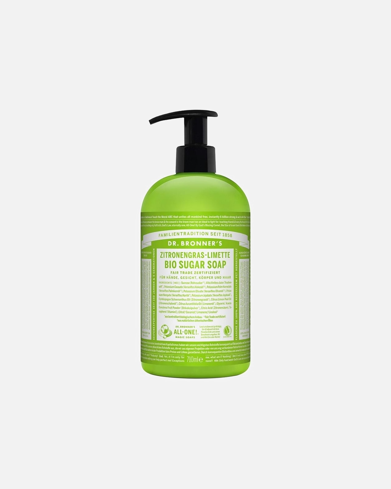 Sprchový gél pre Unisex Dr. Bronner's Lemongrass Lime Organic Sugar Soap 710 ml