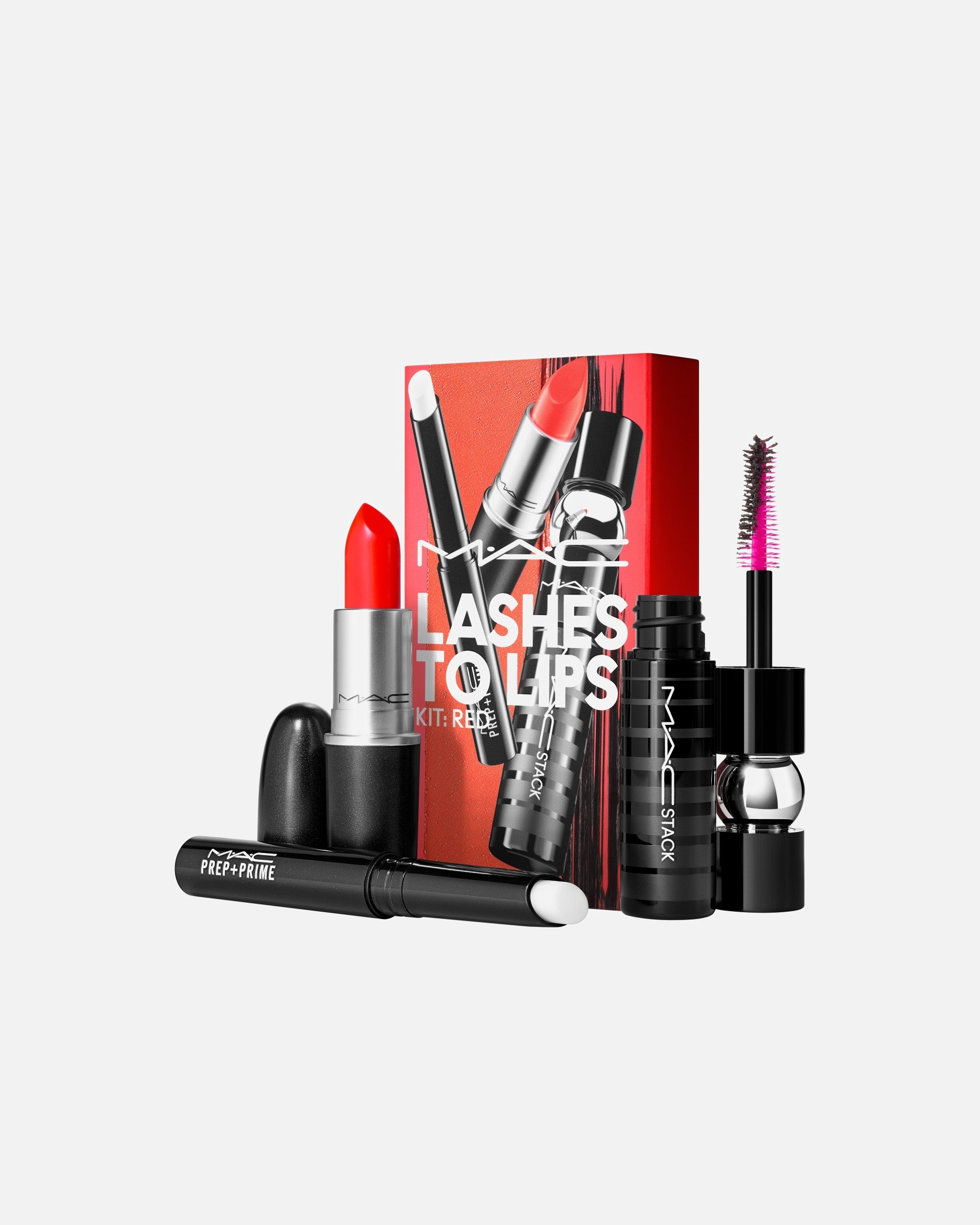 Súprava na líčenie pier pre Unisex MAC Superstar Kits Lashes to Lips Kit RED