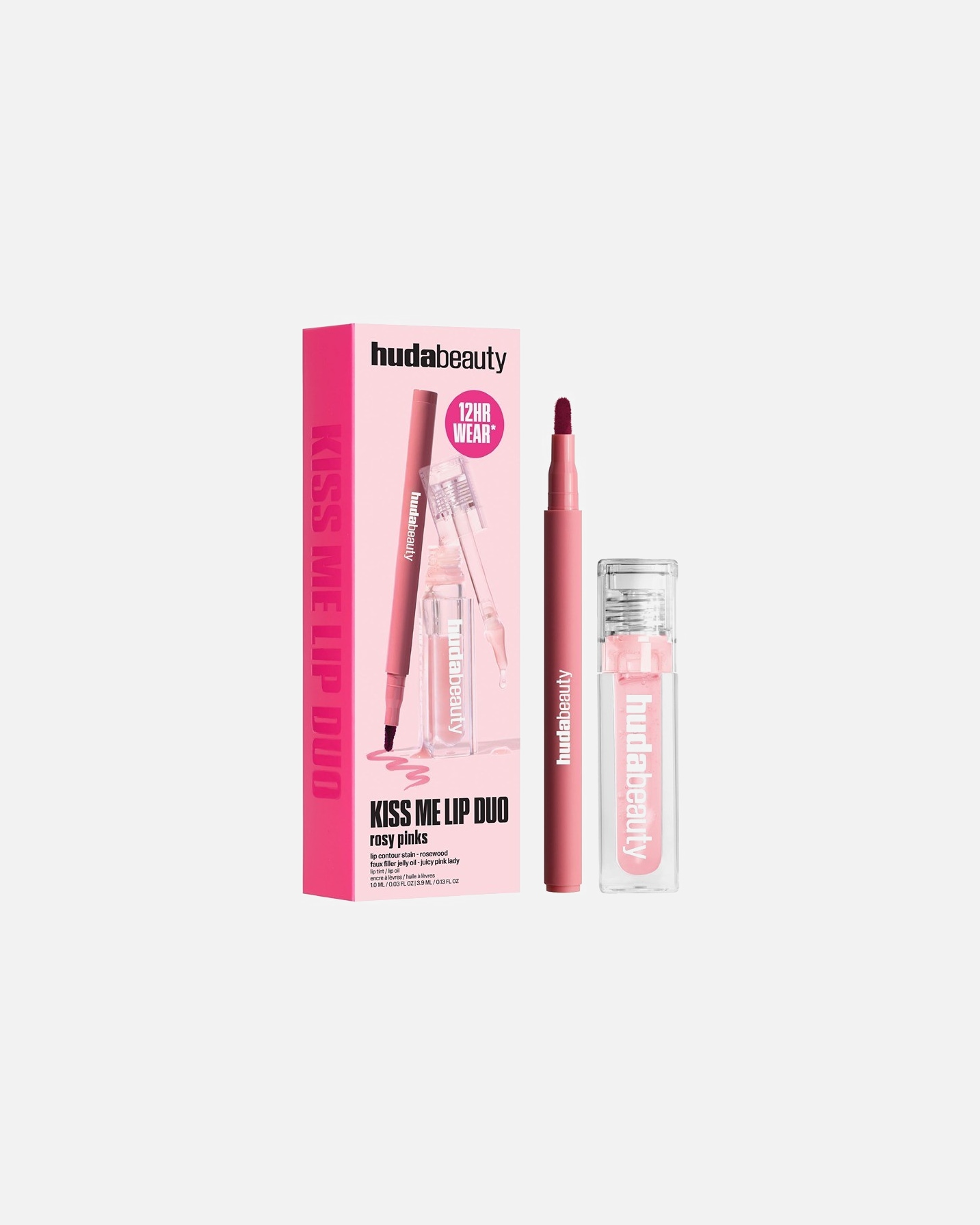 Súprava na líčenie pier pre Unisex HUDA BEAUTY KISS ME LIP DUO ROSY PINKS 1 kus