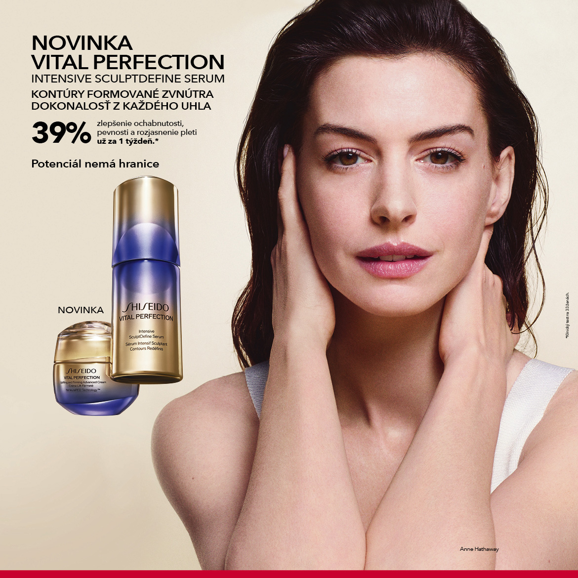 Objavte NOVINKU VITAL PERFECTION Intensive SculptDefine Serum od Shiseido, ktoré formuje kontúry zvnútra pre dokonalosť z každého uhla a zlepšuje ochabnutosť, pevnosť a rozjasnenie pleti už za 1 týždeň.