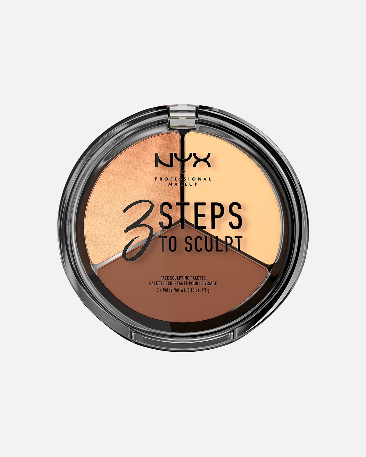 Púder pre Unisex NYX Professional Makeup 3 Steps to Sculpt Face Sculpting Palette 02 - Light