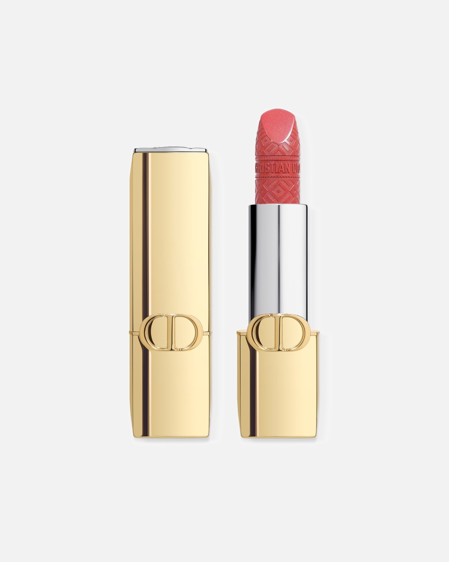 Rúž na pery pre Pre ženy DIOR Rouge Dior Limitovaná edícia couture rúžu – Zlaté puzdro a gravírovaná náplň 374 - ROYAL CORAL
