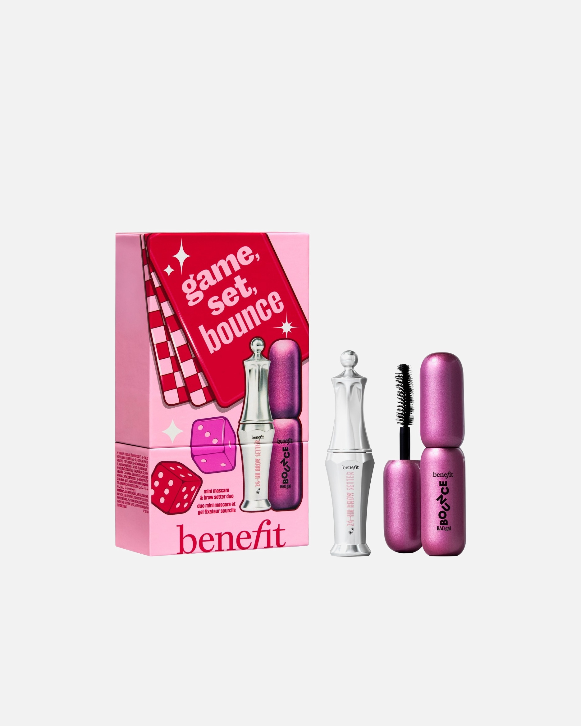 pre Unisex Benefit Holiday Collection Game, Set, Bounce – vianočná kozmetická sada s mini objemovou riasenkou a fixátorom na obočie 1 ks