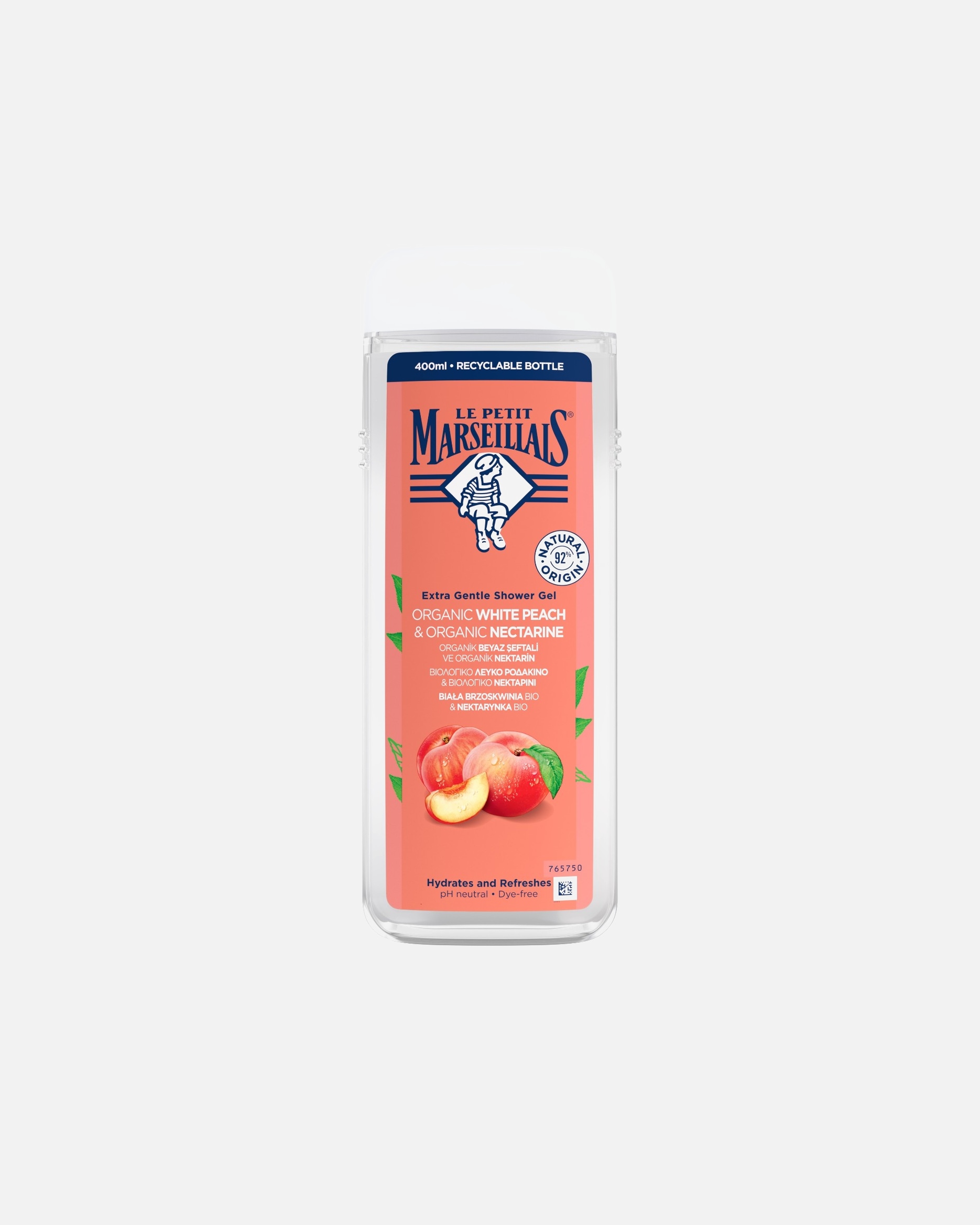 Sprchový gél pre Unisex Le Petit Marseillais Peach And Nectar Shower Gel 400 ml