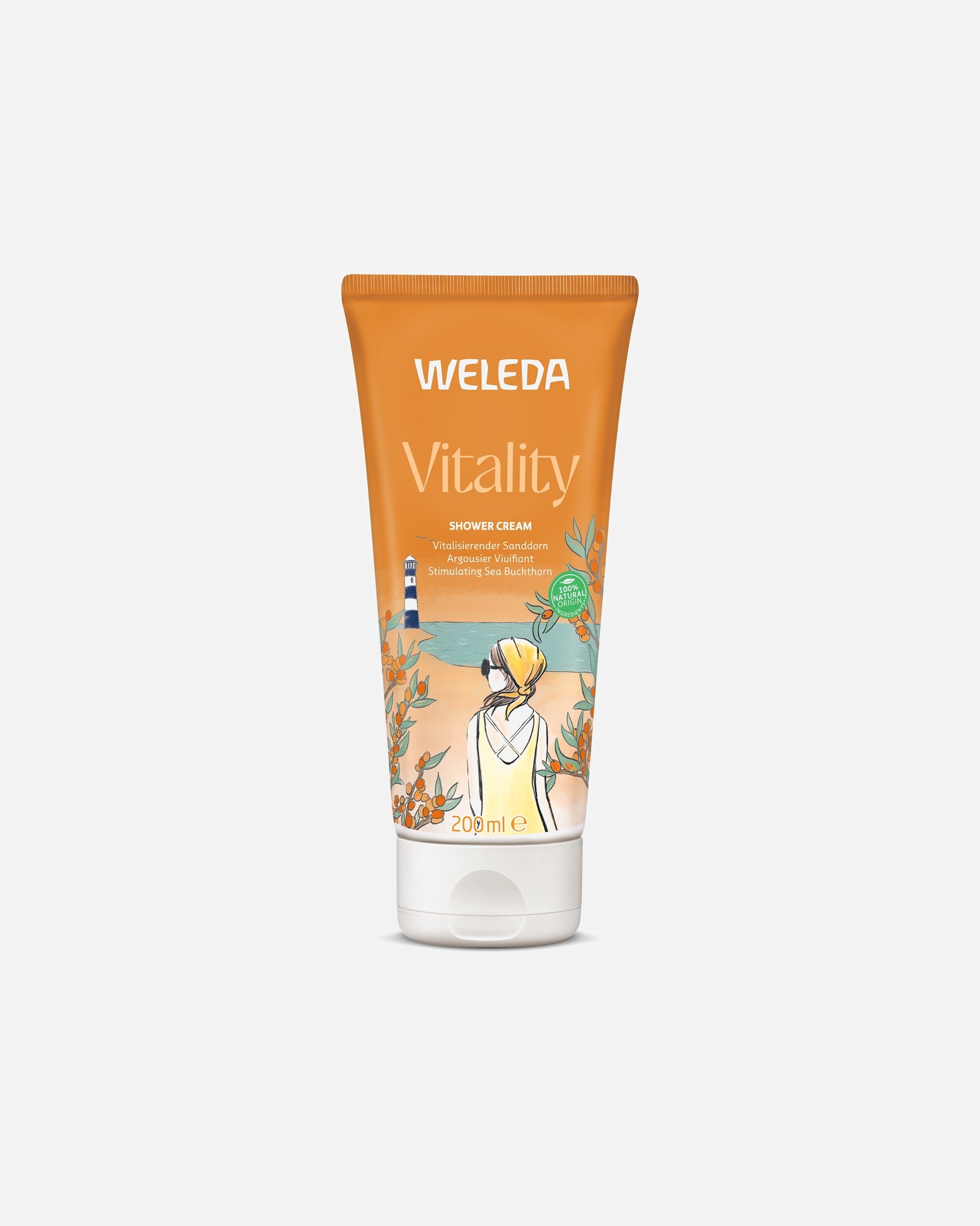 Sprchový gél pre Unisex Weleda Sanddorn Rakytníková vitalizujúca sprchovacia emulzia 200 ml