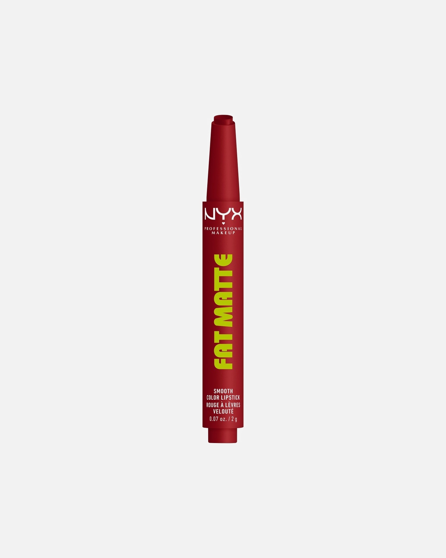 Rúž na pery pre Unisex NYX Professional Makeup Fat Matte Smooth Color Lipstick zamatovo matný rúž 18 BERRY SMOOTH