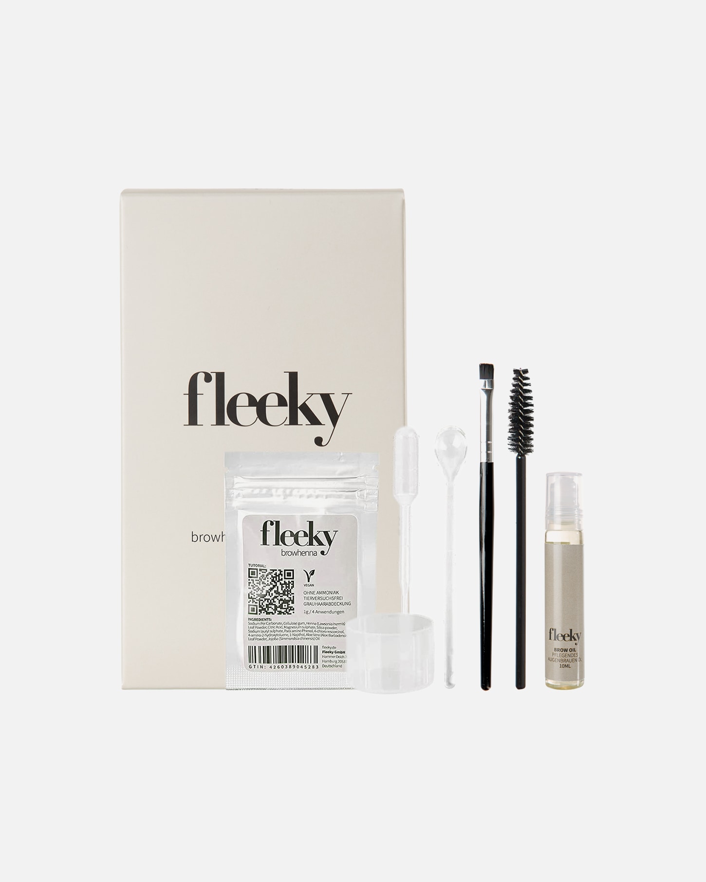 Farba na obočie pre Unisex Fleeky Browhenna Kit – Profesionálne farbenie obočia hennou tmavohnedá