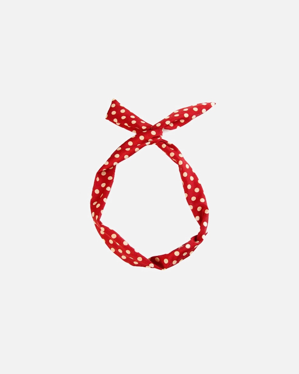Čelenka pre Unisex SOHO Flexibilná čelenka do vlasov s drôtom Červená / biele bodky