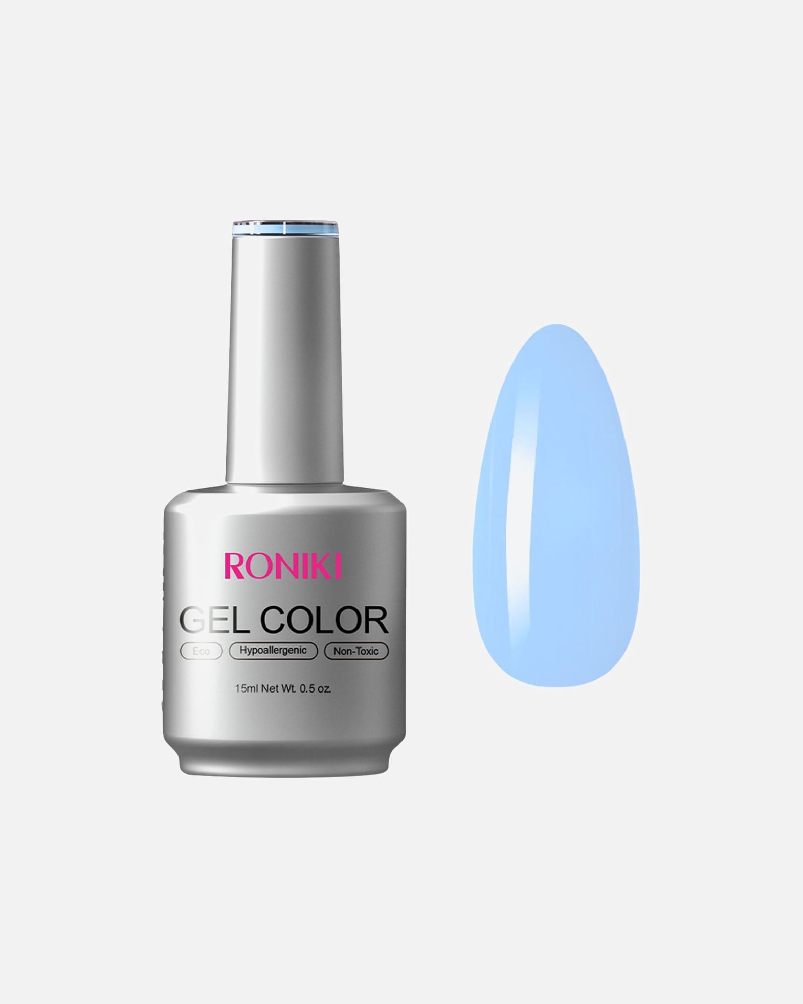 UV lak na nechty pre Unisex UNIQ RONIKI Macaron Gel Serie – UV gél lak Pale Cerulean