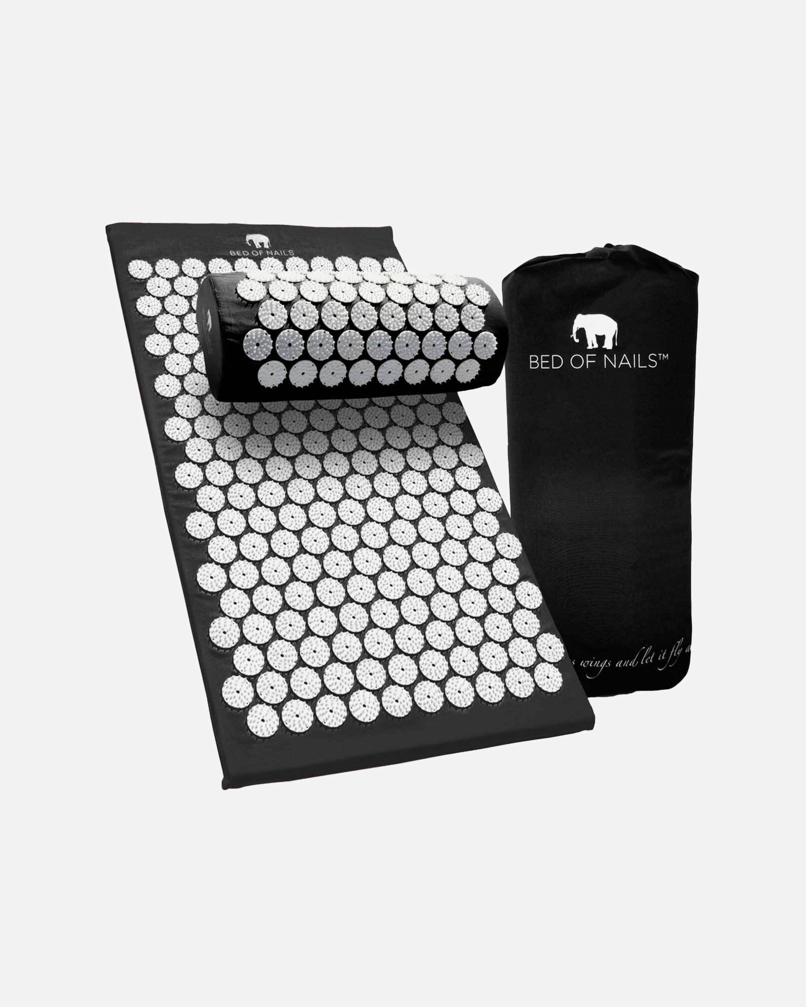 Masážne doplnky pre Unisex Bed of Nails BON Set - Black Mat+Pillow BON Set - Black Mat+Pillow