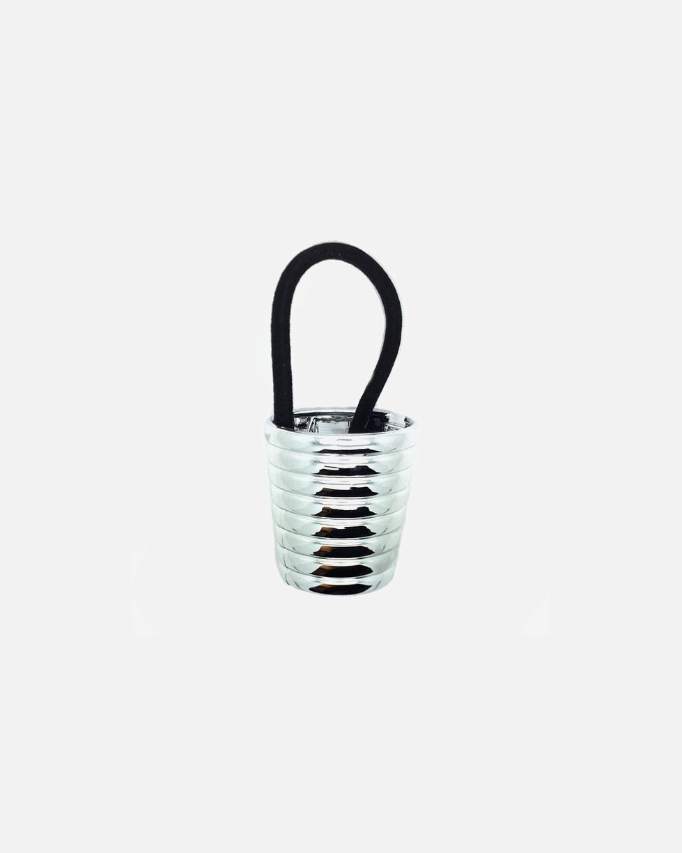 Gumička na vlasy pre Pre ženy SOHO Elegantná manžeta na držiak konského chvosta s drážkami Silber