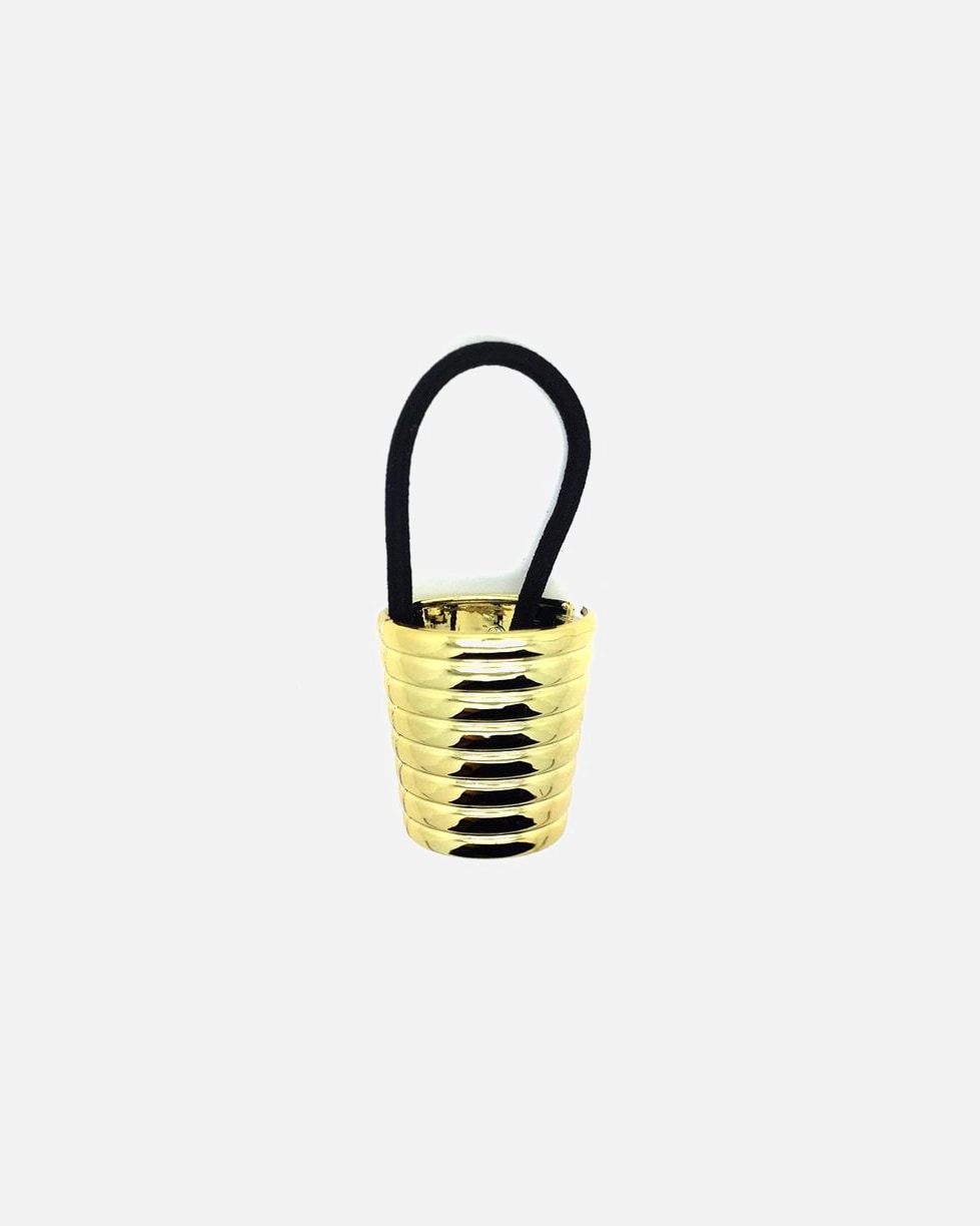 Gumička na vlasy pre Pre ženy SOHO Elegantná manžeta na držiak konského chvosta s drážkami Gold