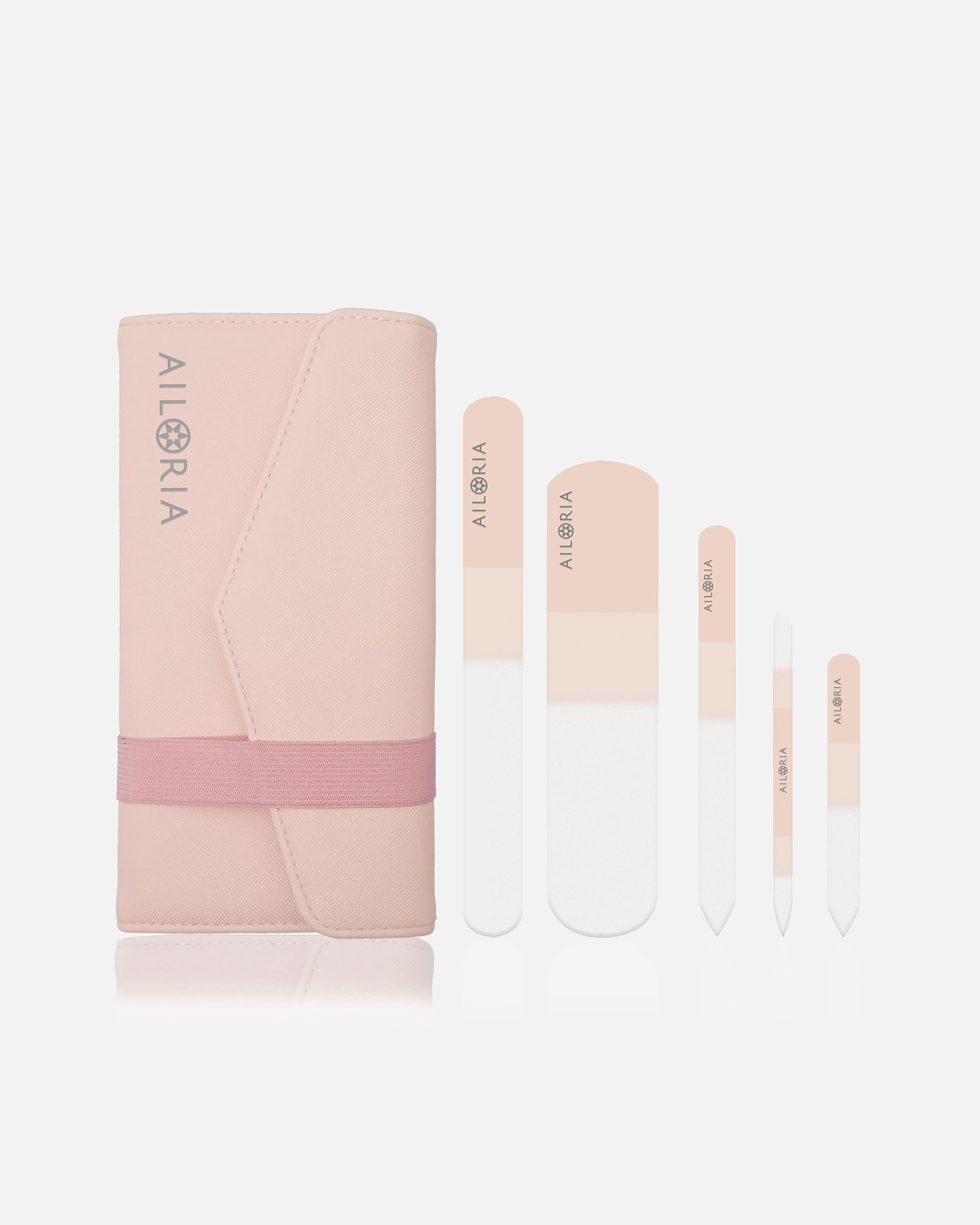 Súprava na starostlivosť o nechty pre Unisex Ailoria CONTOUR LUXE Sada sklenených pilníkov na nechty oranžová