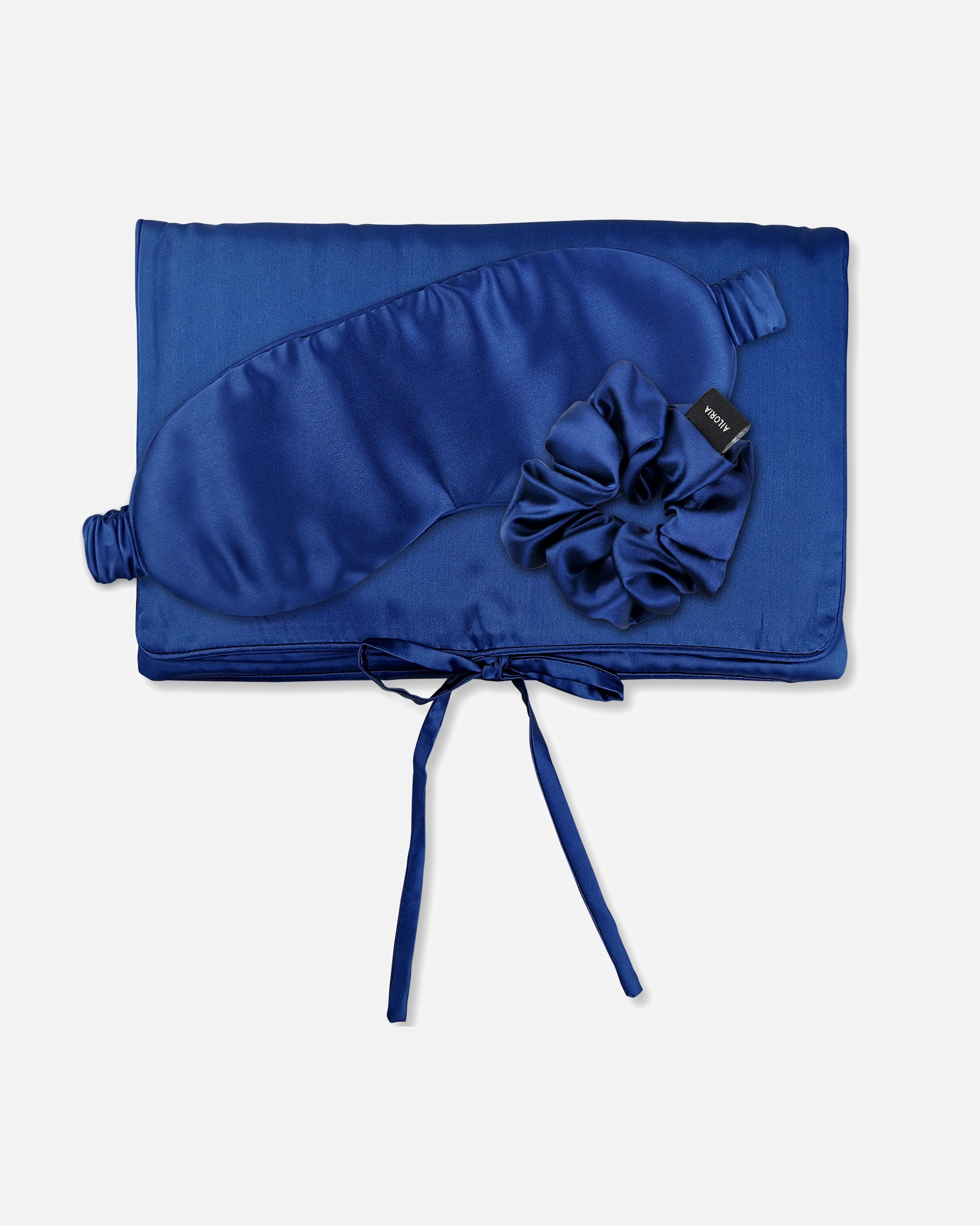 Čelenka pre Pre ženy Ailoria TRAVEL SET BEAUTY M Hodvábny vak, maska na spanie a škraboška M modrá