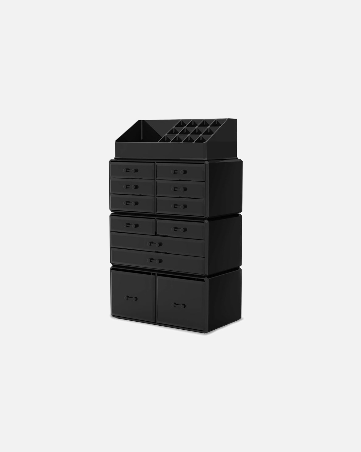 Kozmetické púzdro pre Pre ženy UNIQ XXL Kufrík na make-up s 12 zásuvkami a 16 priehradkami pre dokonalú organizáciu Čierna