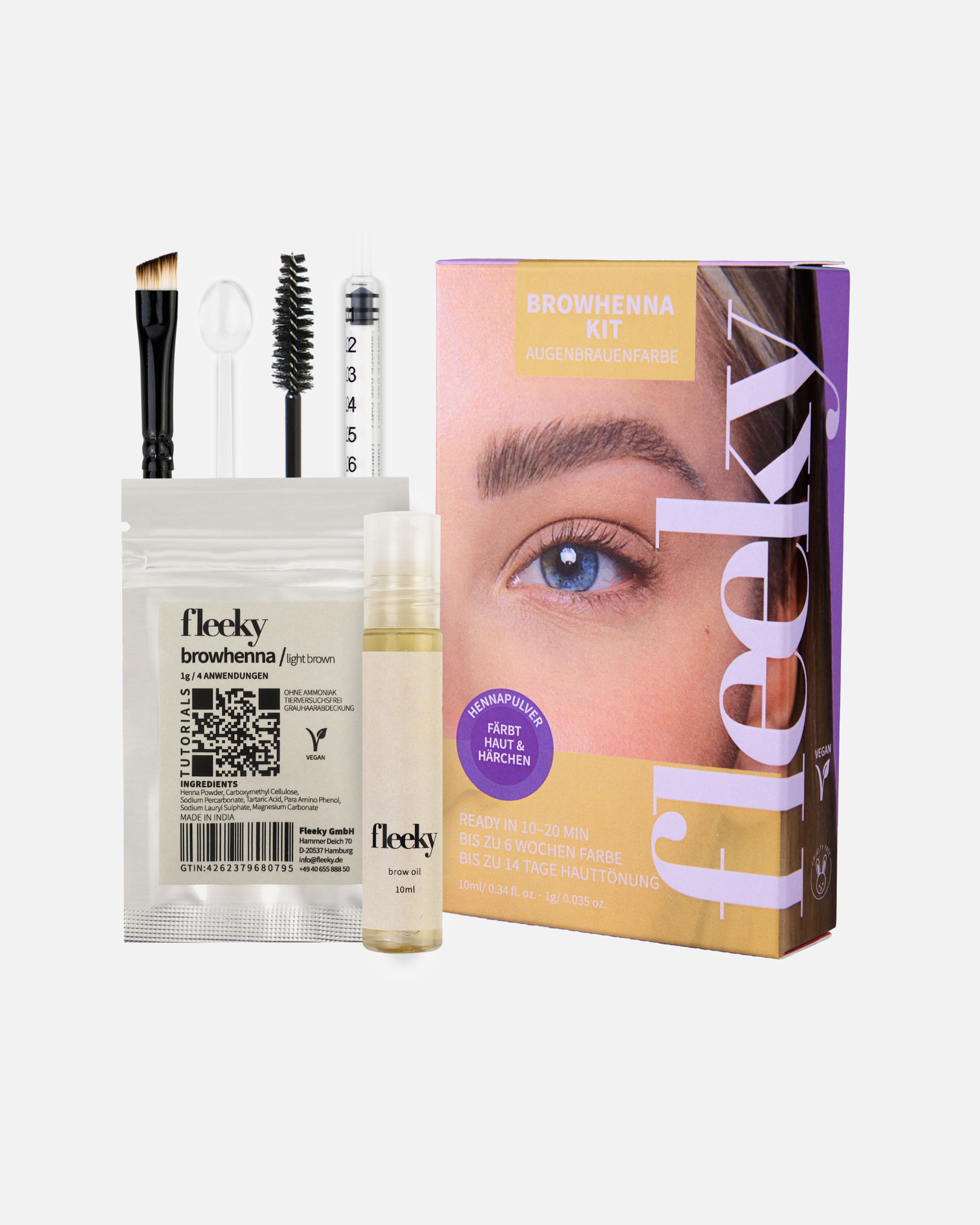 Farba na obočie pre Unisex Fleeky Browhenna Kit – Profesionálne farbenie obočia hennou Blonde