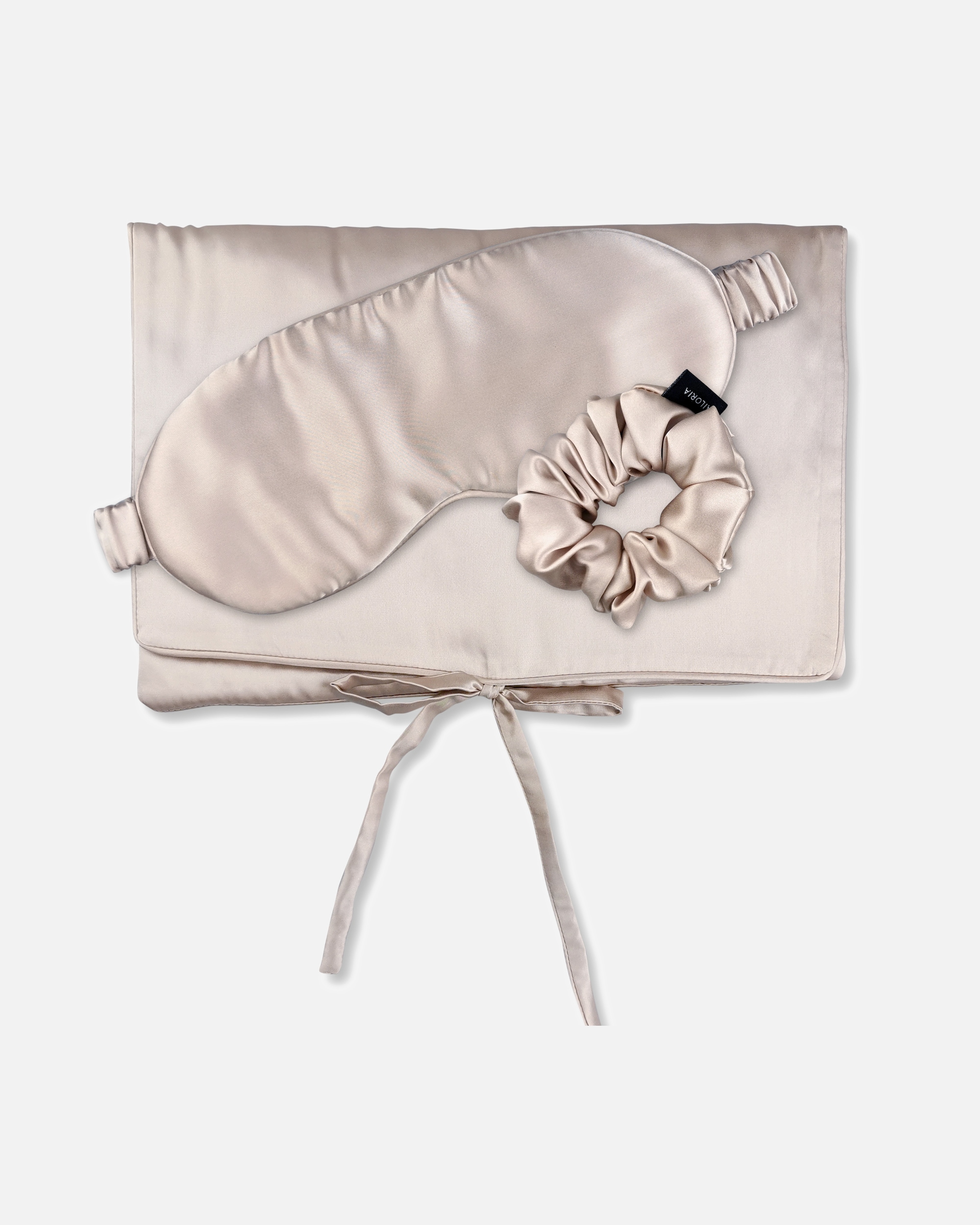 Čelenka pre Pre ženy Ailoria TRAVEL SET BEAUTY M Hodvábny vak, maska na spanie a škraboška M béžová