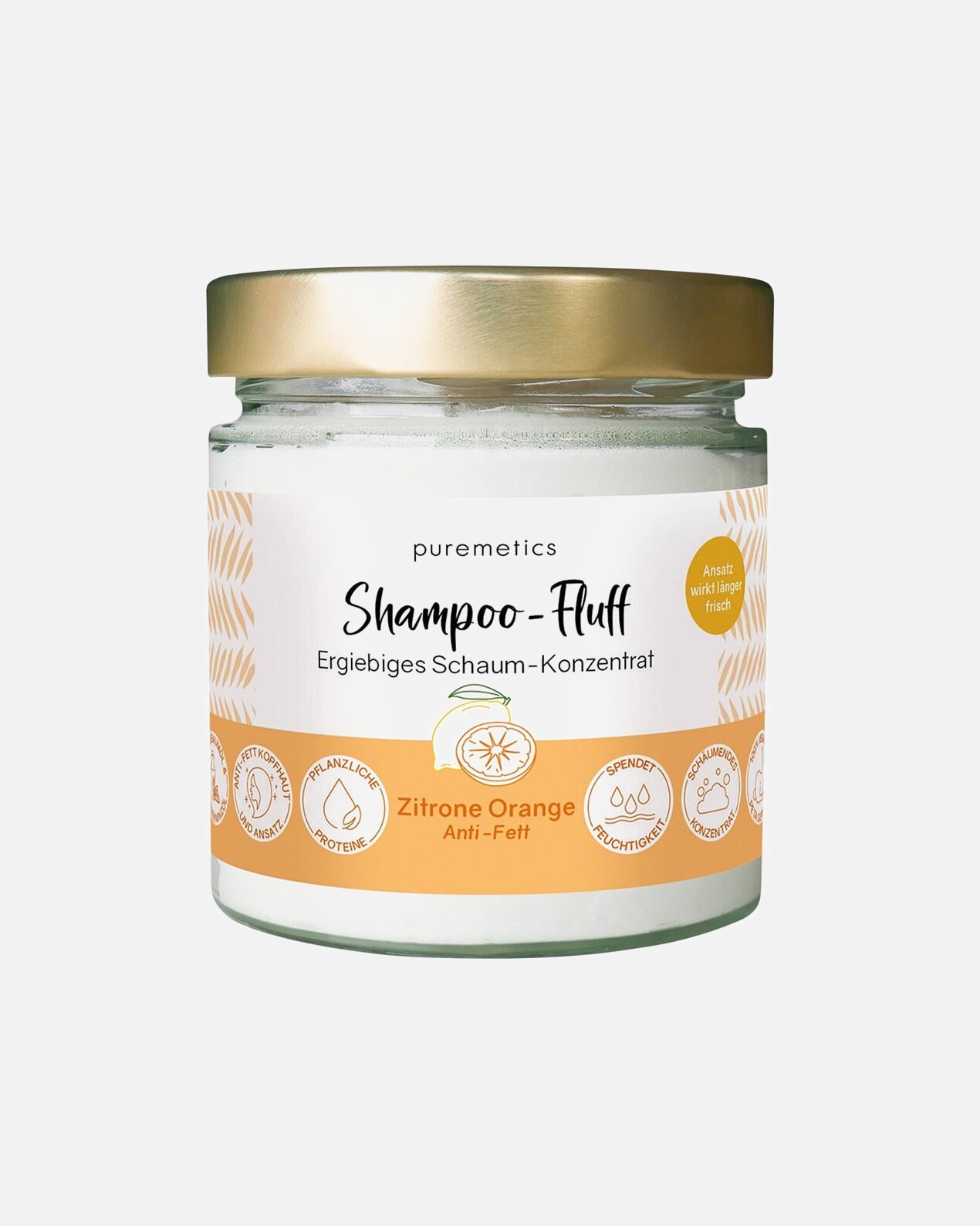Šampón na vlasy pre Unisex puremetics Šampón proti mastnote s chmýřím 'Lemon Orange' 150 g