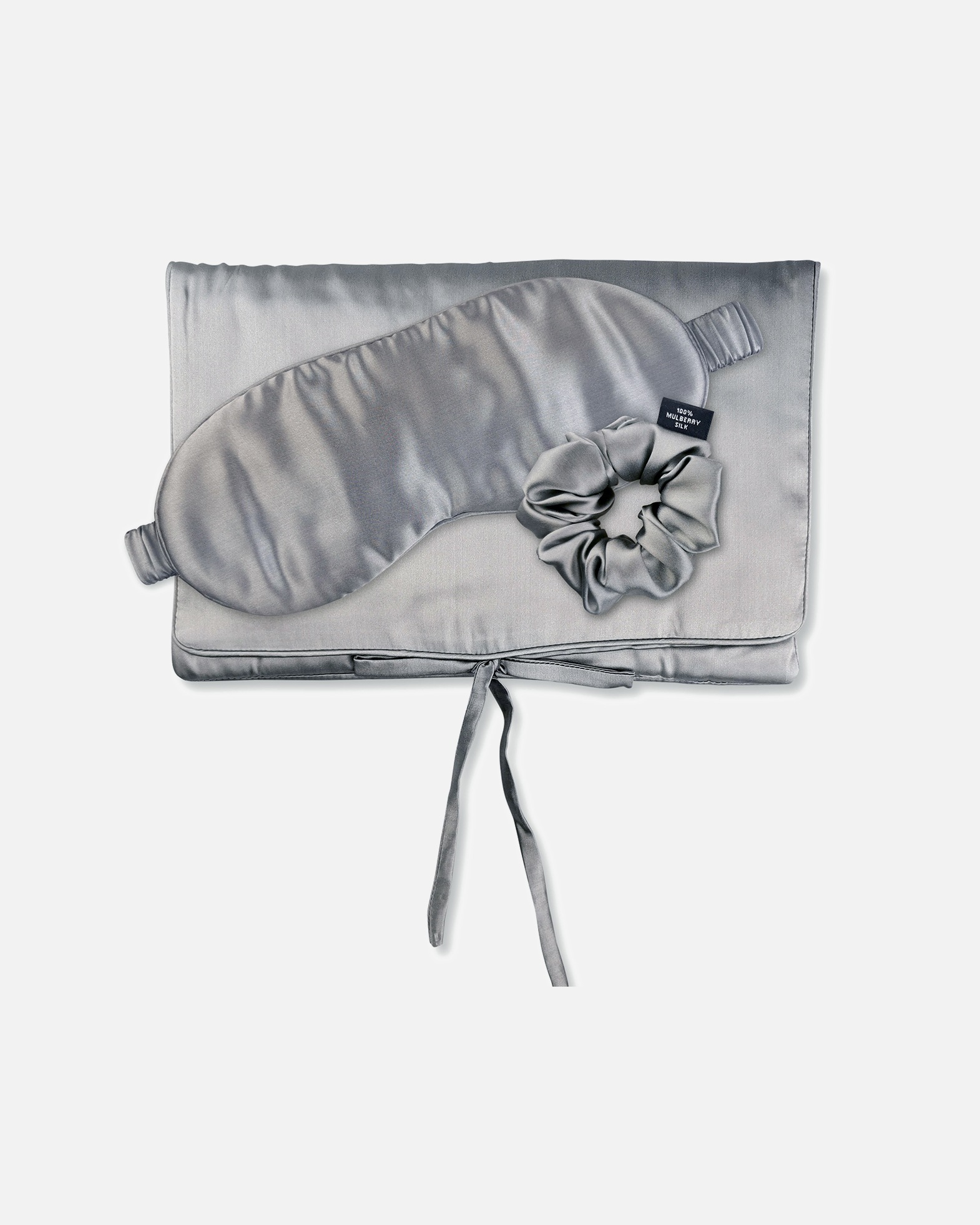 Čelenka pre Pre ženy Ailoria TRAVEL SET BEAUTY M Hodvábny vak, maska na spanie a škraboška M sivá