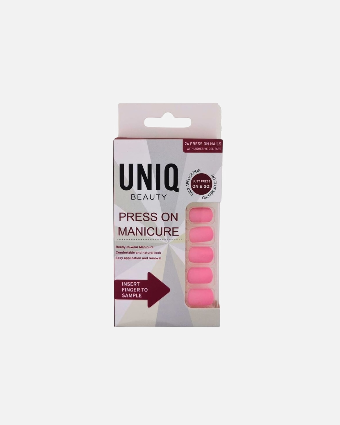 Umelé nechty pre Unisex UNIQ UNIQ Click On / Press On Manikúra: Nalepovacie nechty Bare Pink