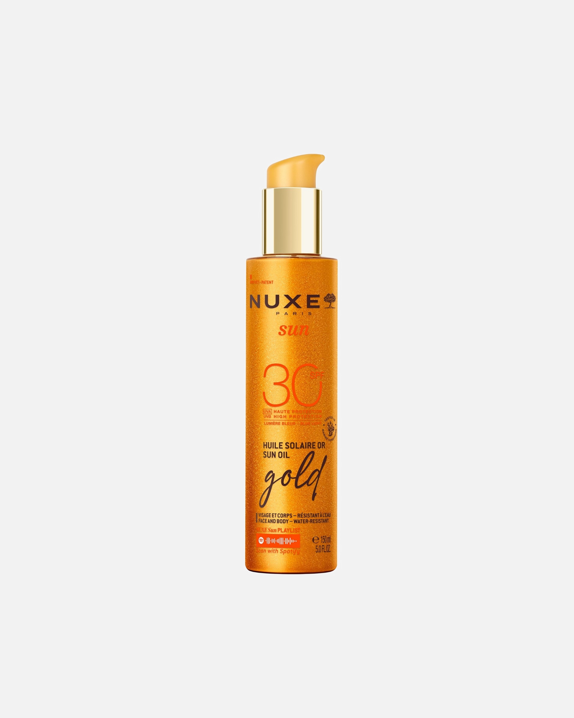 Krém na opaľovanie pre Unisex NUXE Sun SUN OIL GOLD HIGH PROTECTION SPF30 – zlatý opaľovací olej s vysokým stupňom ochrany 150 ml