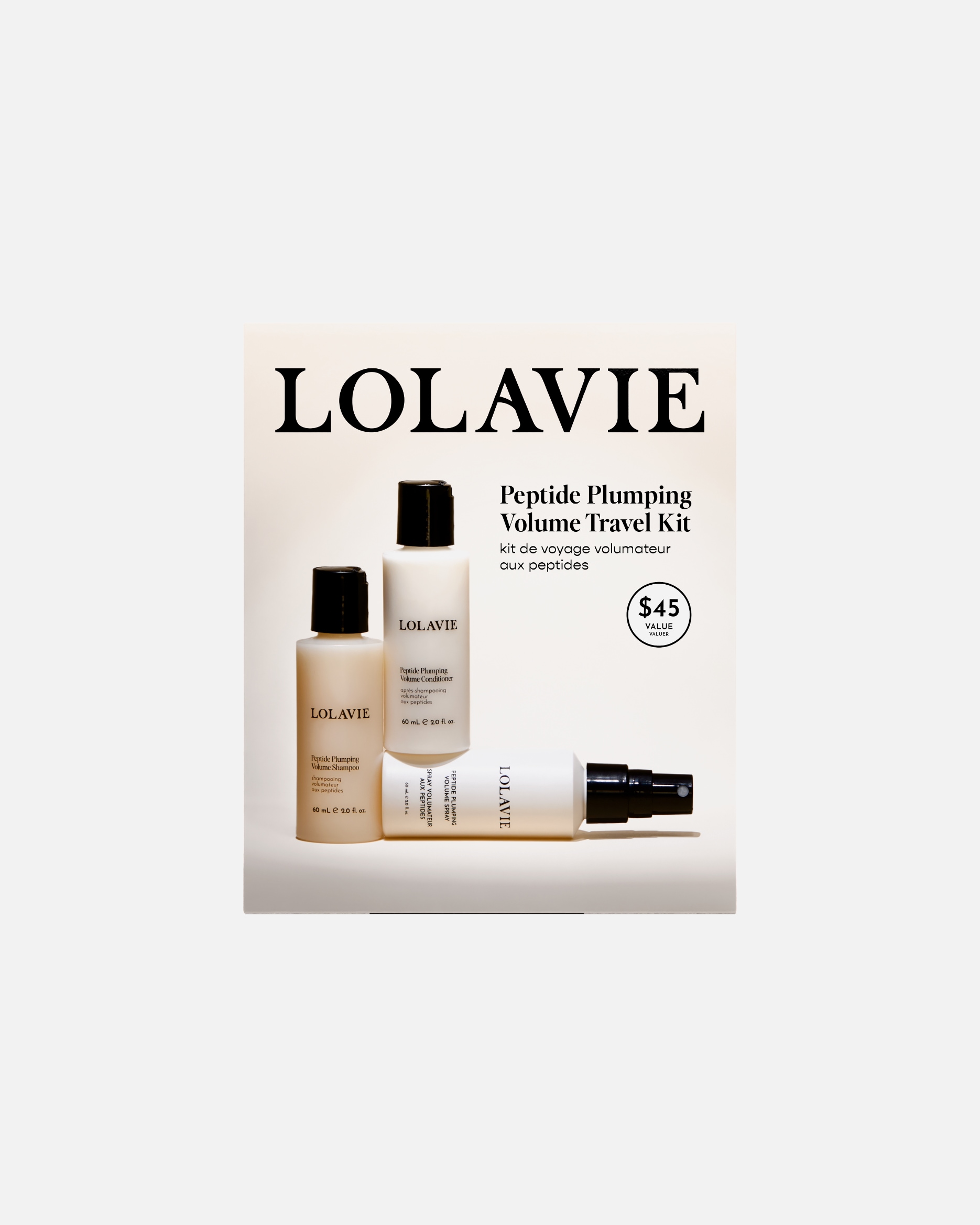 Súprava na starostlivosť o vlasy pre Unisex LOLAVIE Peptide Plumping Peptide Plumping Volume Travel Kit 180 ml