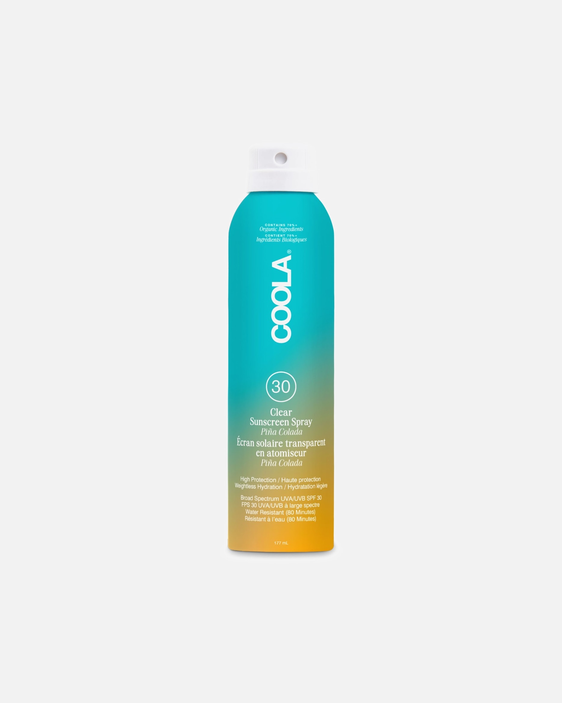Sprej na opaľovanie pre Unisex Coola Classic SPF 30 Piña Colada 177 ml