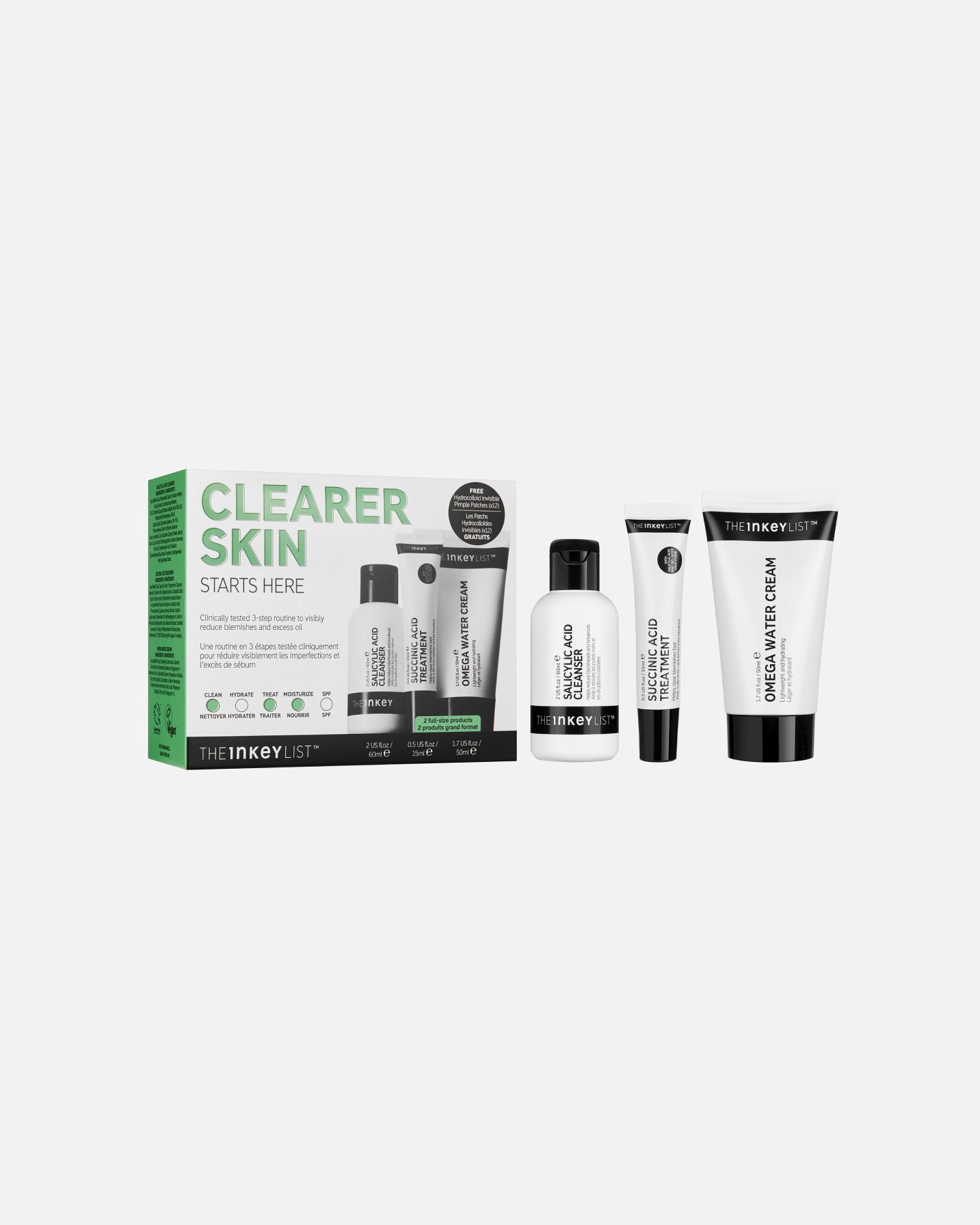 Súprava na čistenie tváre pre Unisex The INKEY List Clearer Skin Starts Here 1 kus
