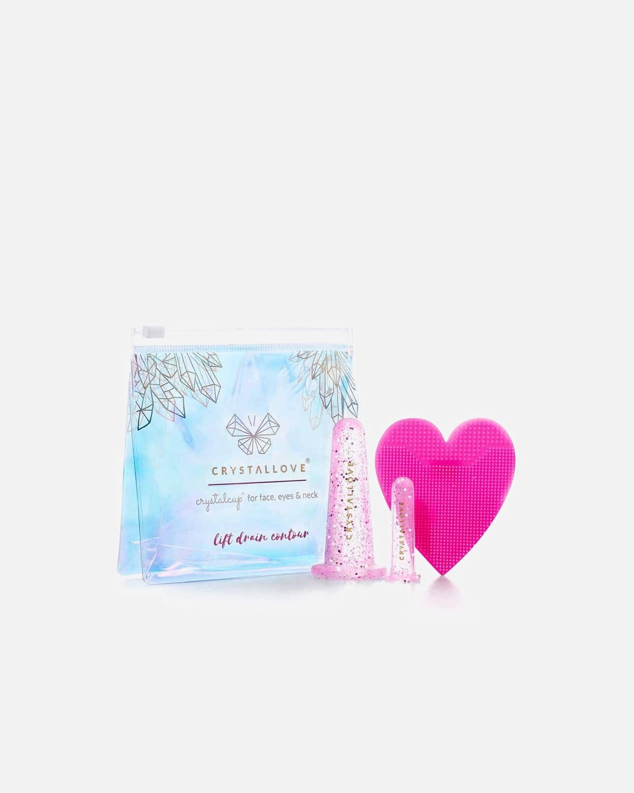 Masážny prístroj na tvár pre Unisex Crystallove Face Cupping Set - Rose Rose