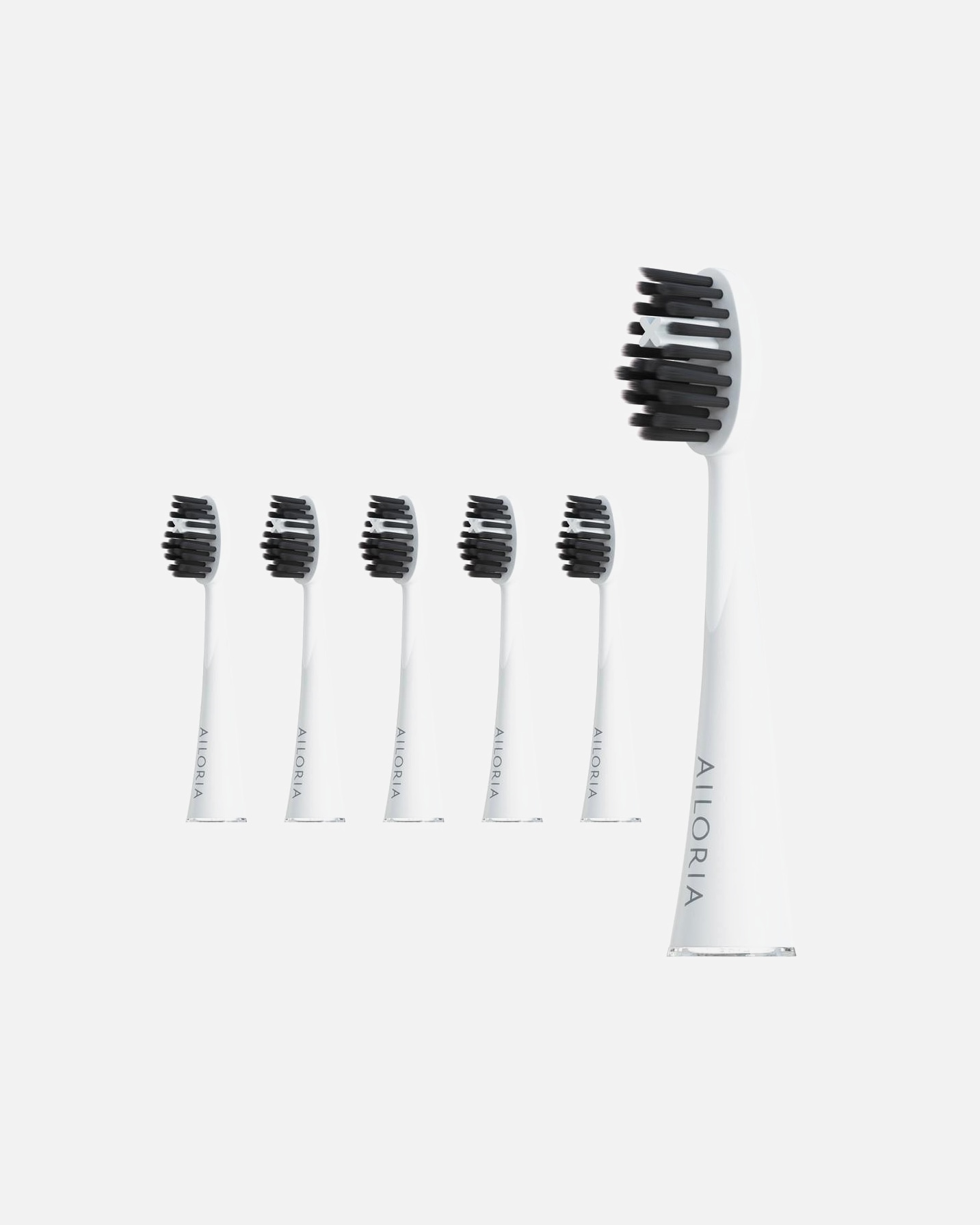 Náhradná kefka pre Unisex Ailoria Shine Bright Replacement Náhradné hlavice na drevené uhlie, biela sada 6 ks 1 ks