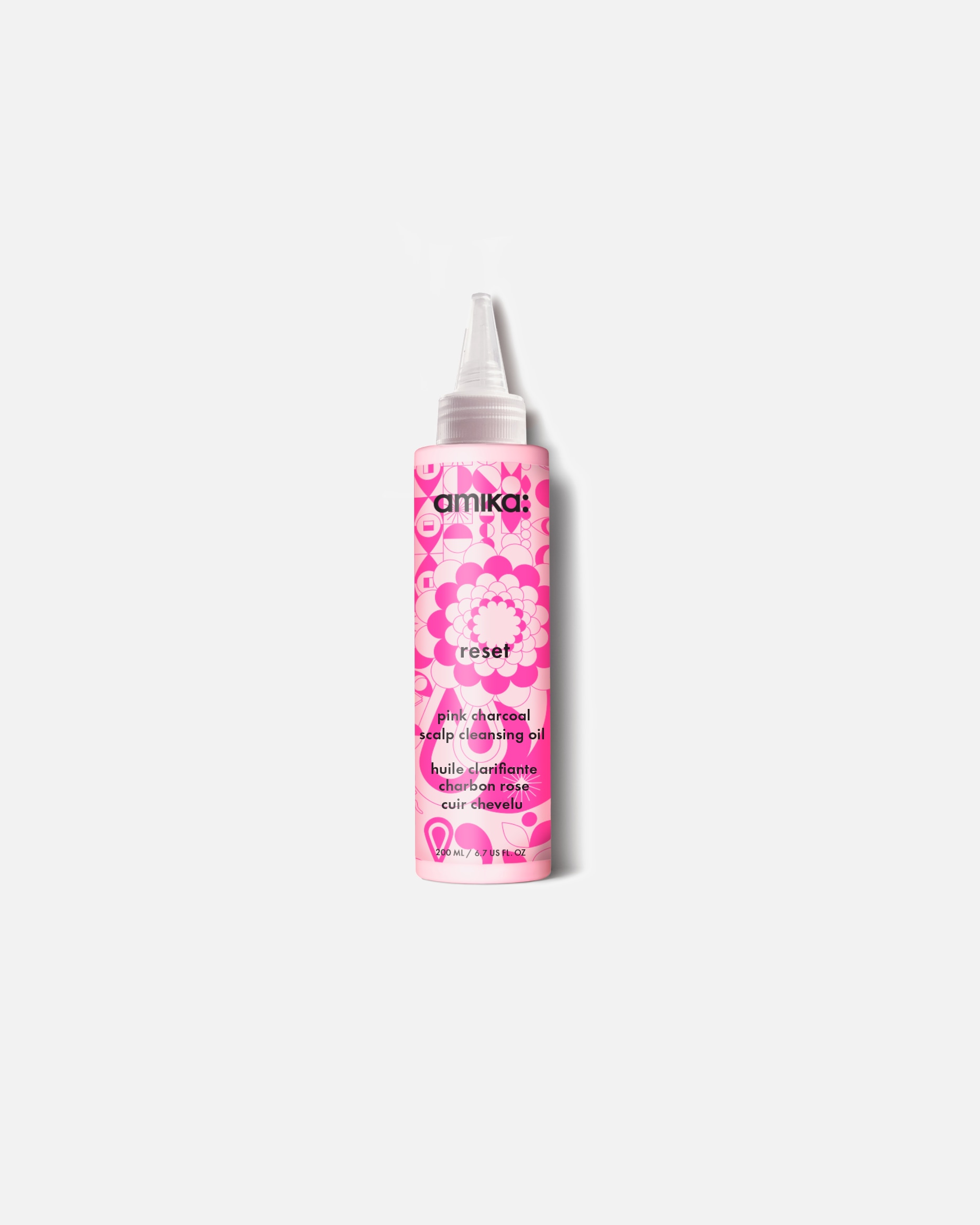 Olej na vlasy pre Unisex Amika Detox Reset Pink Charcoal Scalp Cleansing Oil 200 ml