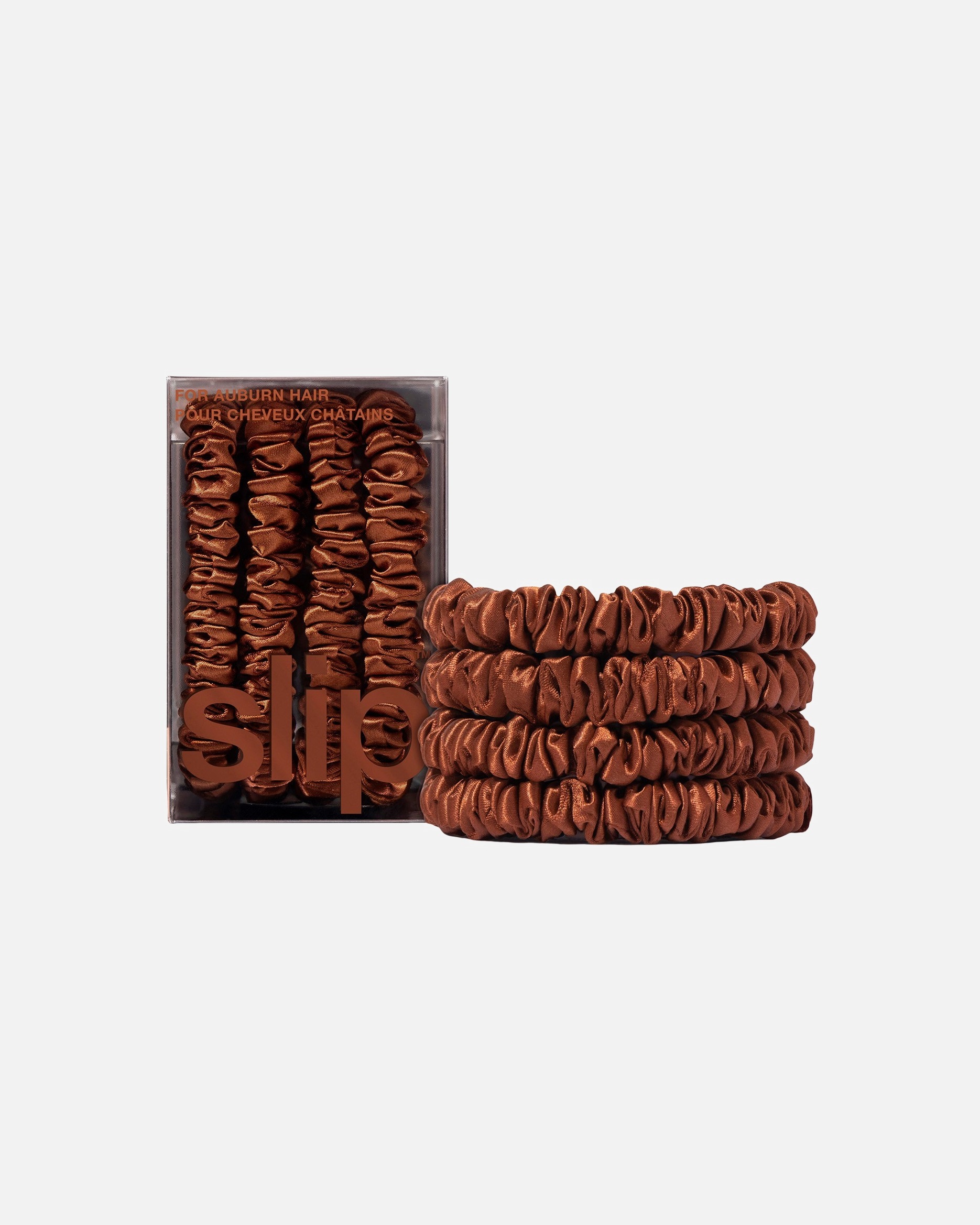Gumička na vlasy pre Unisex Slip Pure silk skinny scrunchies AUBURN