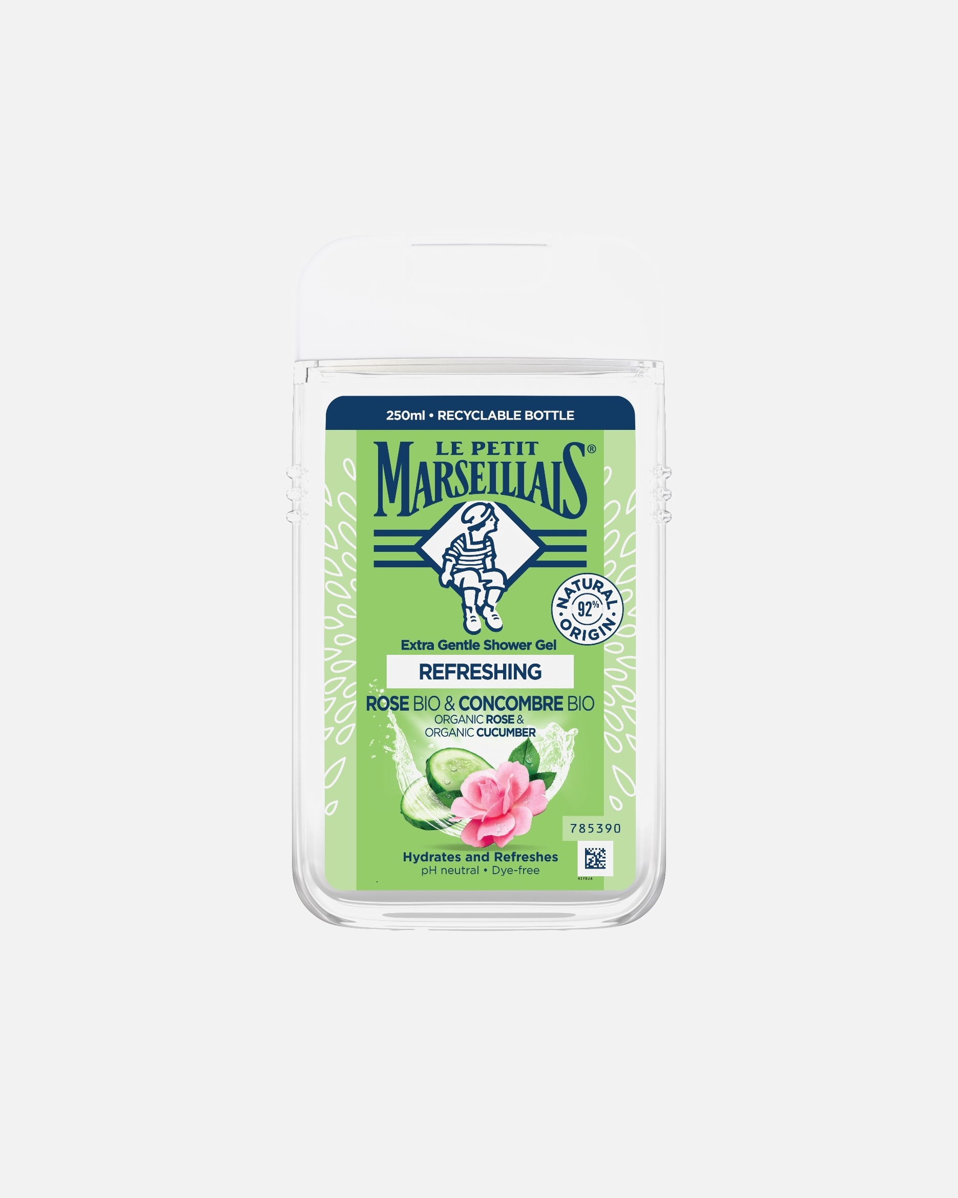 Sprchový gél pre Unisex Le Petit Marseillais Sprchový Gél Bio Ruža & Bio Uhorka 250 ml