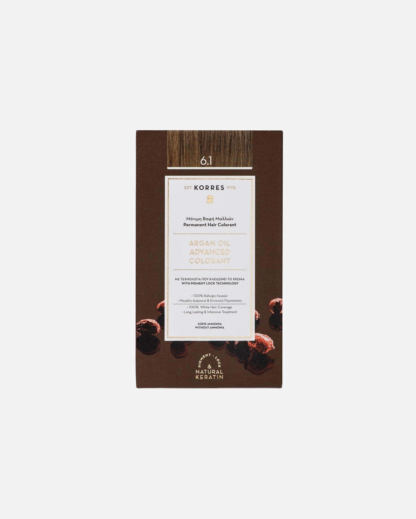 Farba na vlasy pre Unisex KORRES Nr.6.1 - Dunkelblond Asch